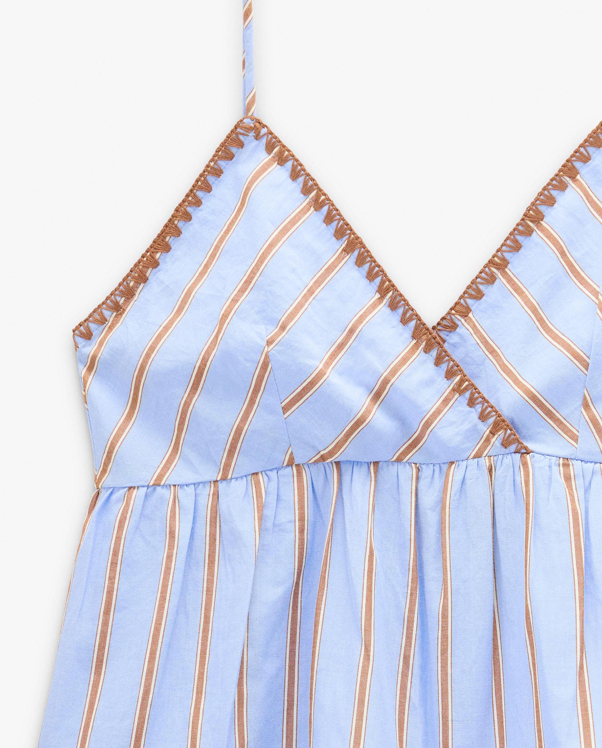 Top de mujer 100% algodón de tirantes con estampado de rayas - Parfois - Azul Azul-5