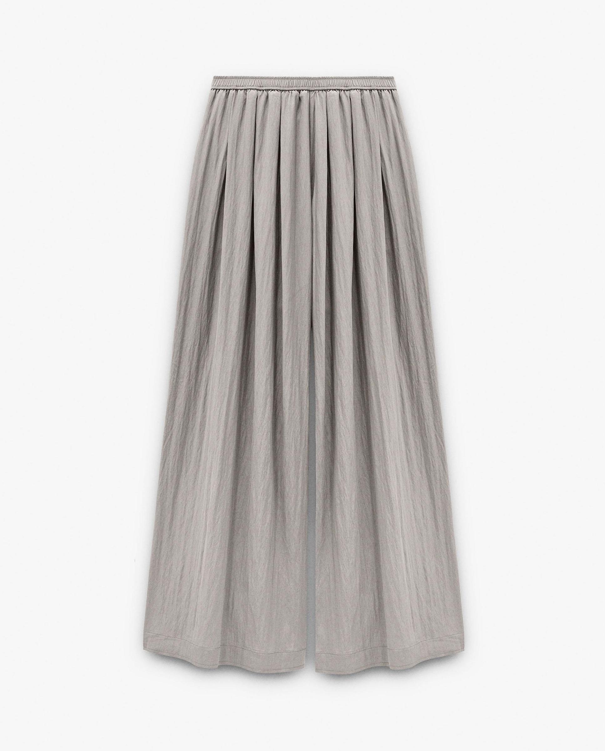 Pantalones anchos de mujer con cintura elástica en liso - Parfois - Gris claro Gris claro-6