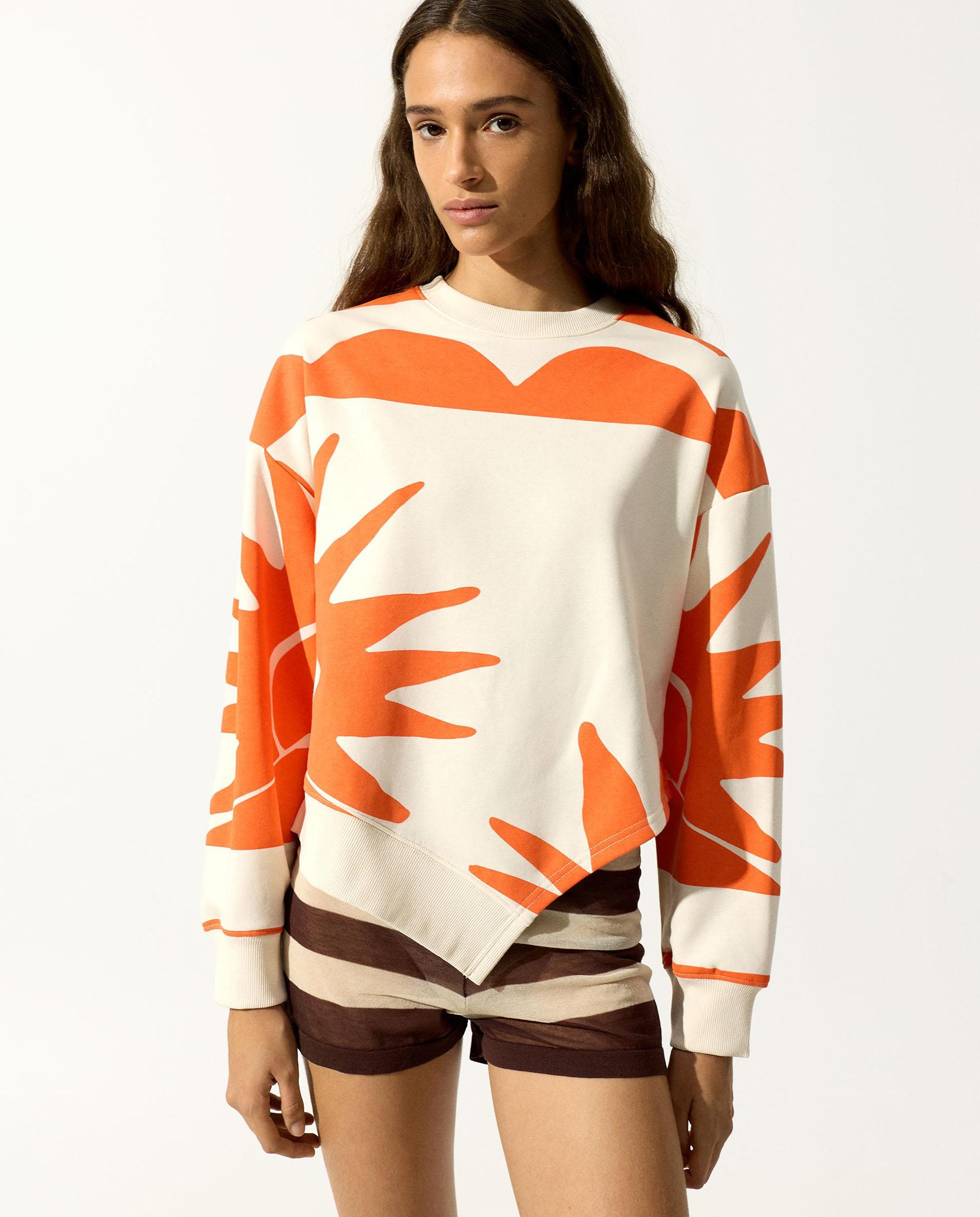Parfois - Sudadera de mujer con bajos asimétricos y estampados.