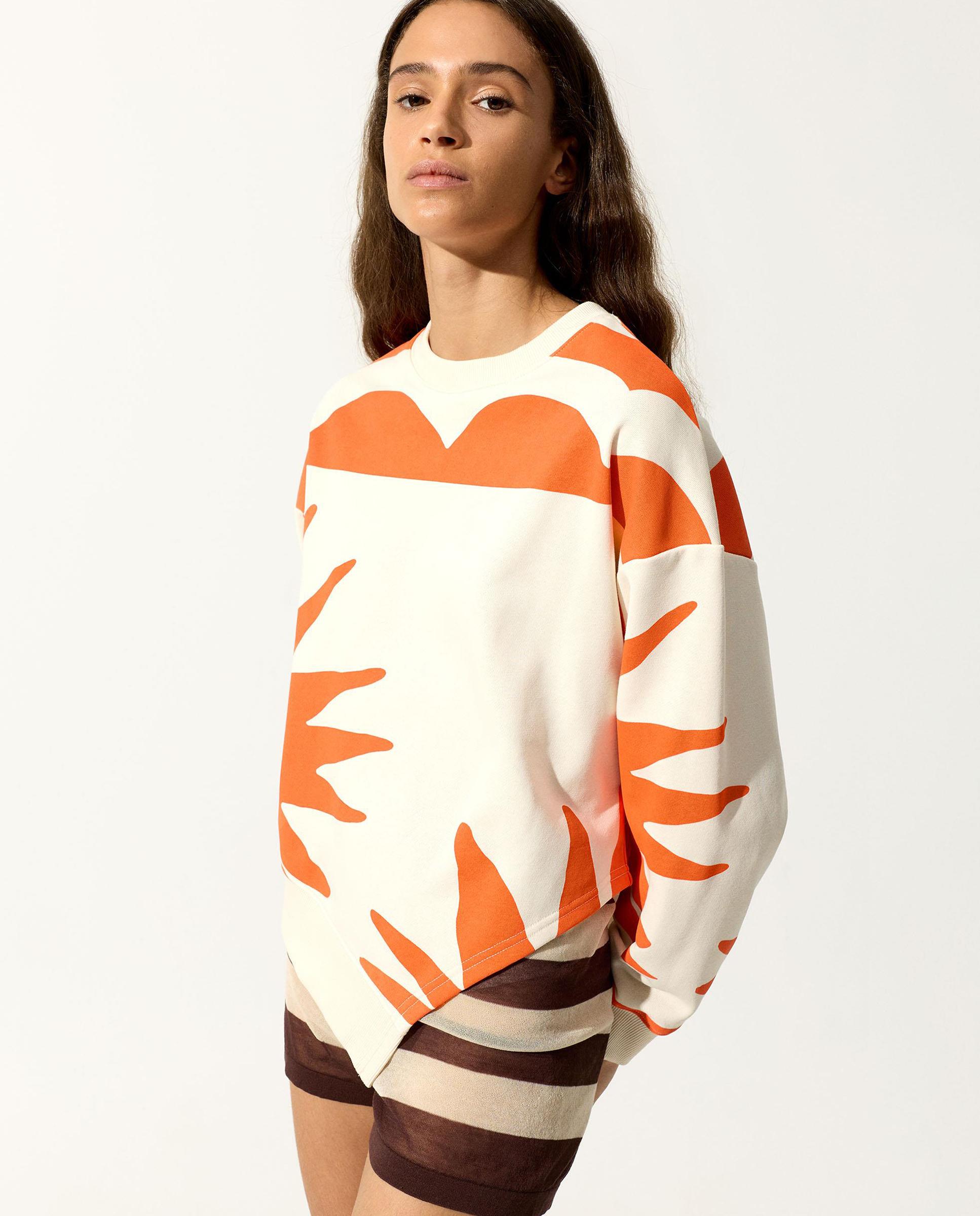 Sudadera de mujer con bajos asimétricos y estampados - Parfois - Multicolor Multicolor-3