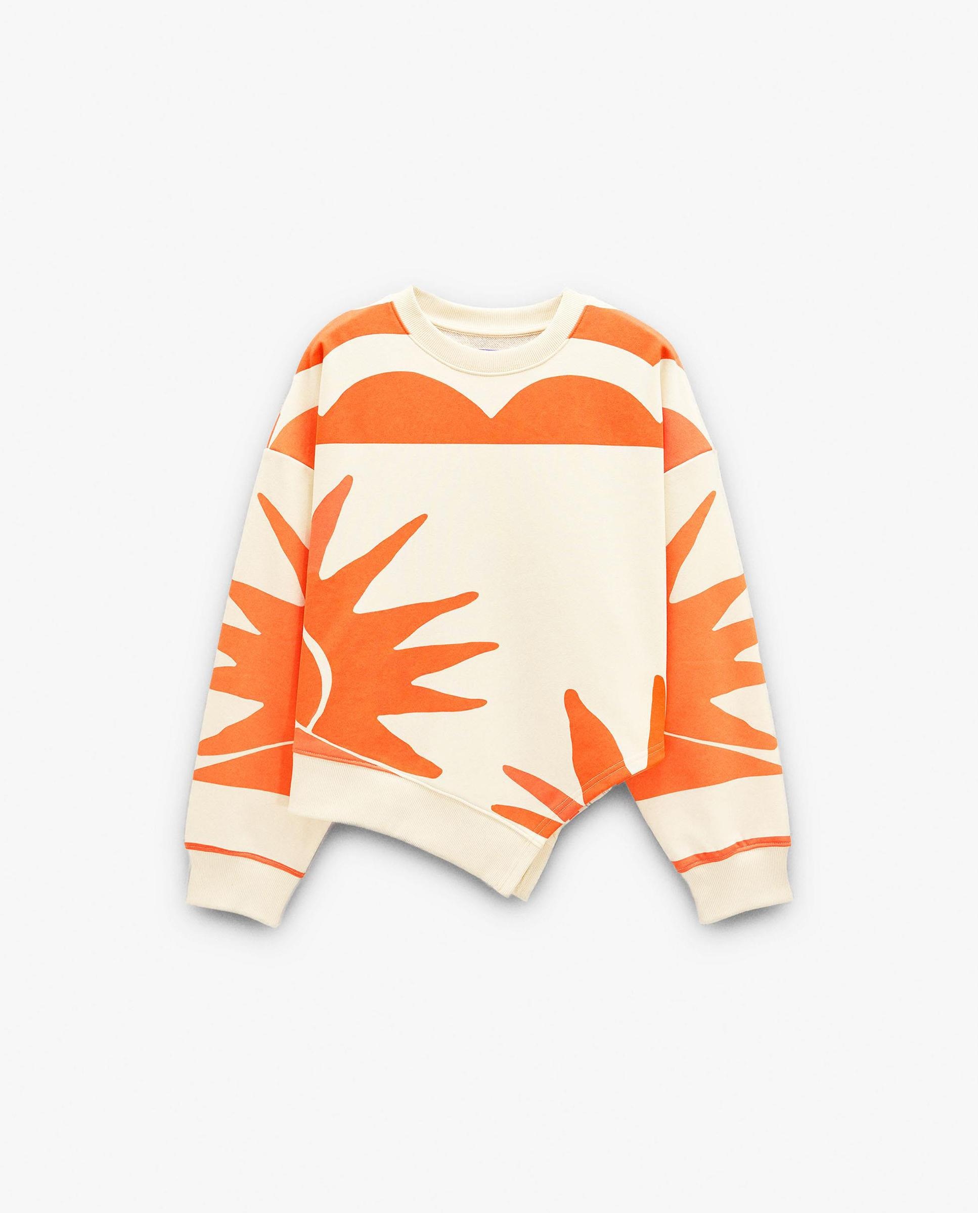 Sudadera de mujer con bajos asimétricos y estampados - Parfois - Multicolor Multicolor-7