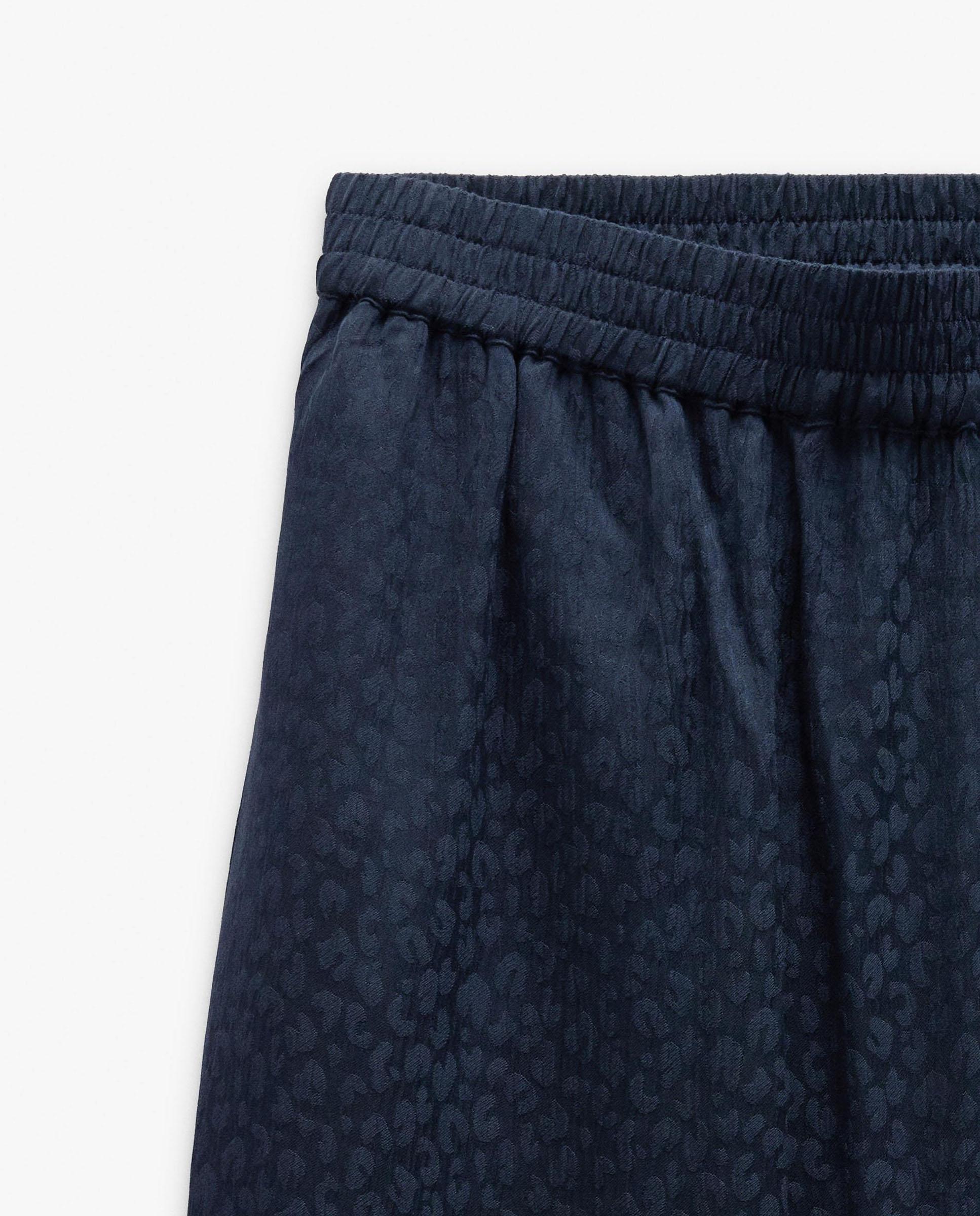 Pantalones rectos de mujer 100% viscosa con cintura elástica en liso - Parfois - Azul marino Azul marino-6