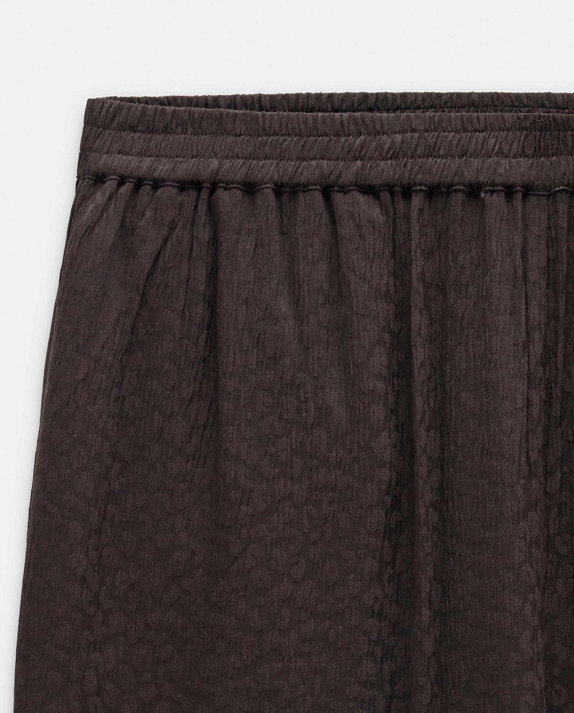 Pantalones anchos de mujer 100% viscosa con cintura elástica en liso - Parfois - Marrón oscuro Marrón oscuro-5