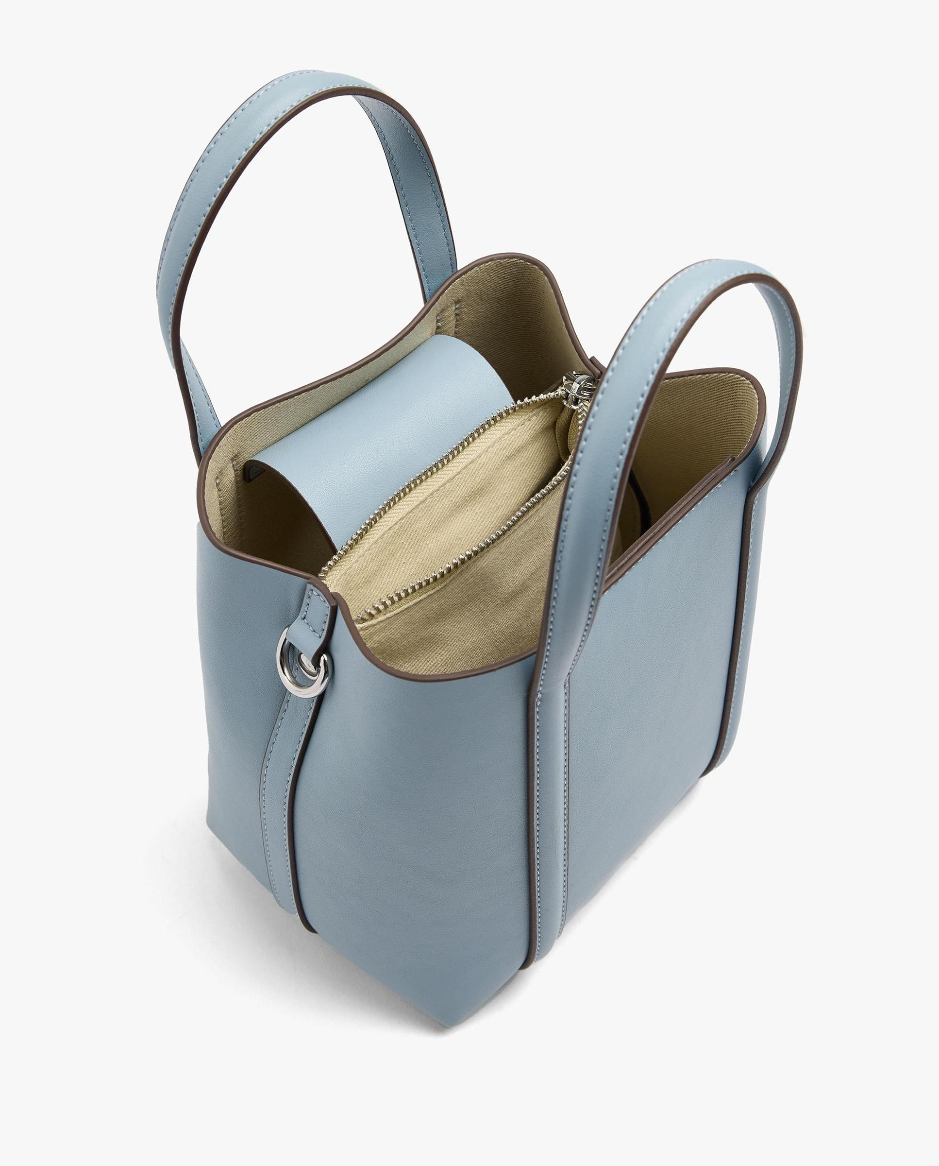 Bolso de mano estilo tote convertible a bandolera con cierre imantado en liso - Parfois - Azul Azul-4