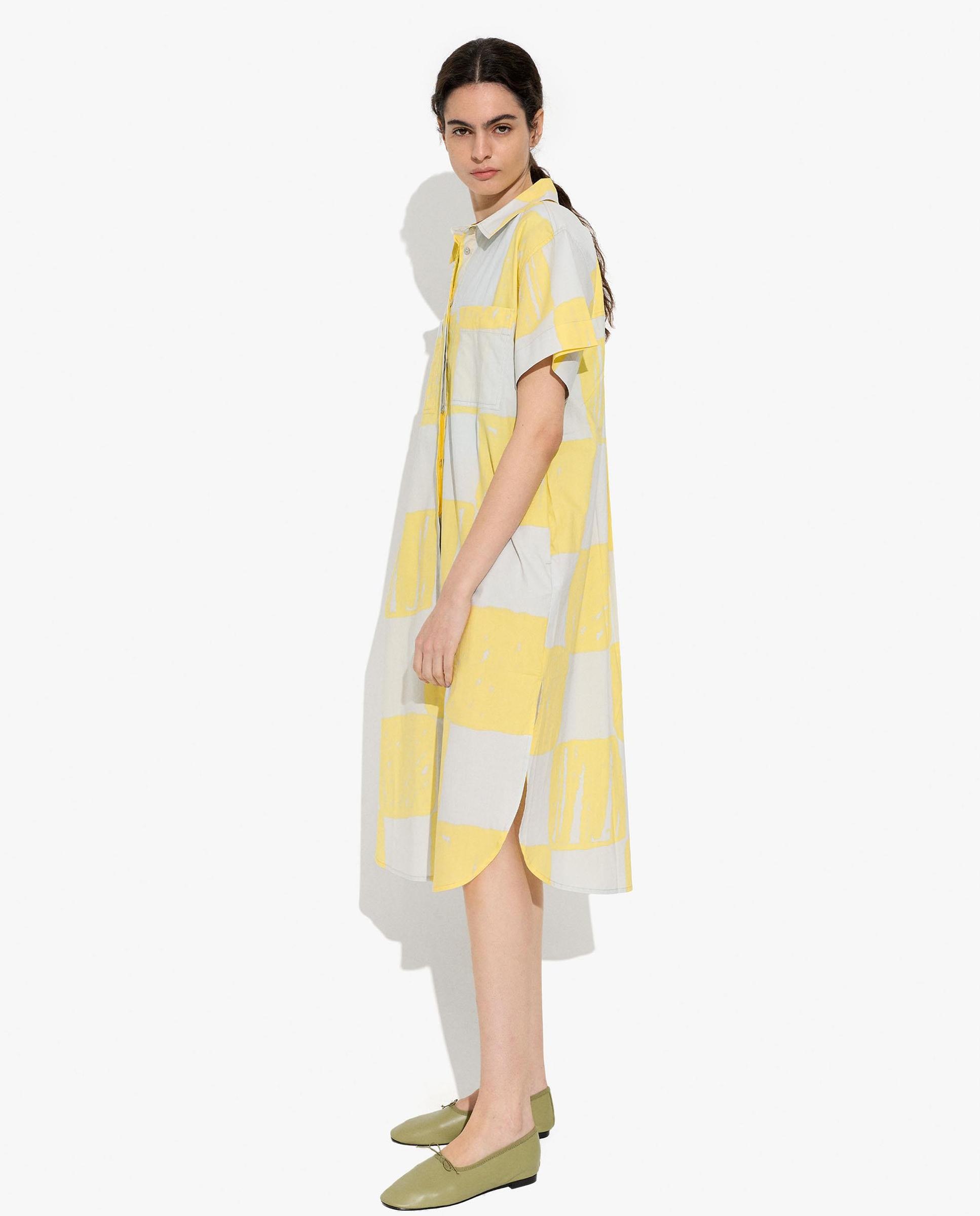 Vestido midi 100% algodón camisero con estampados - Parfois - Multicolor Multicolor-3
