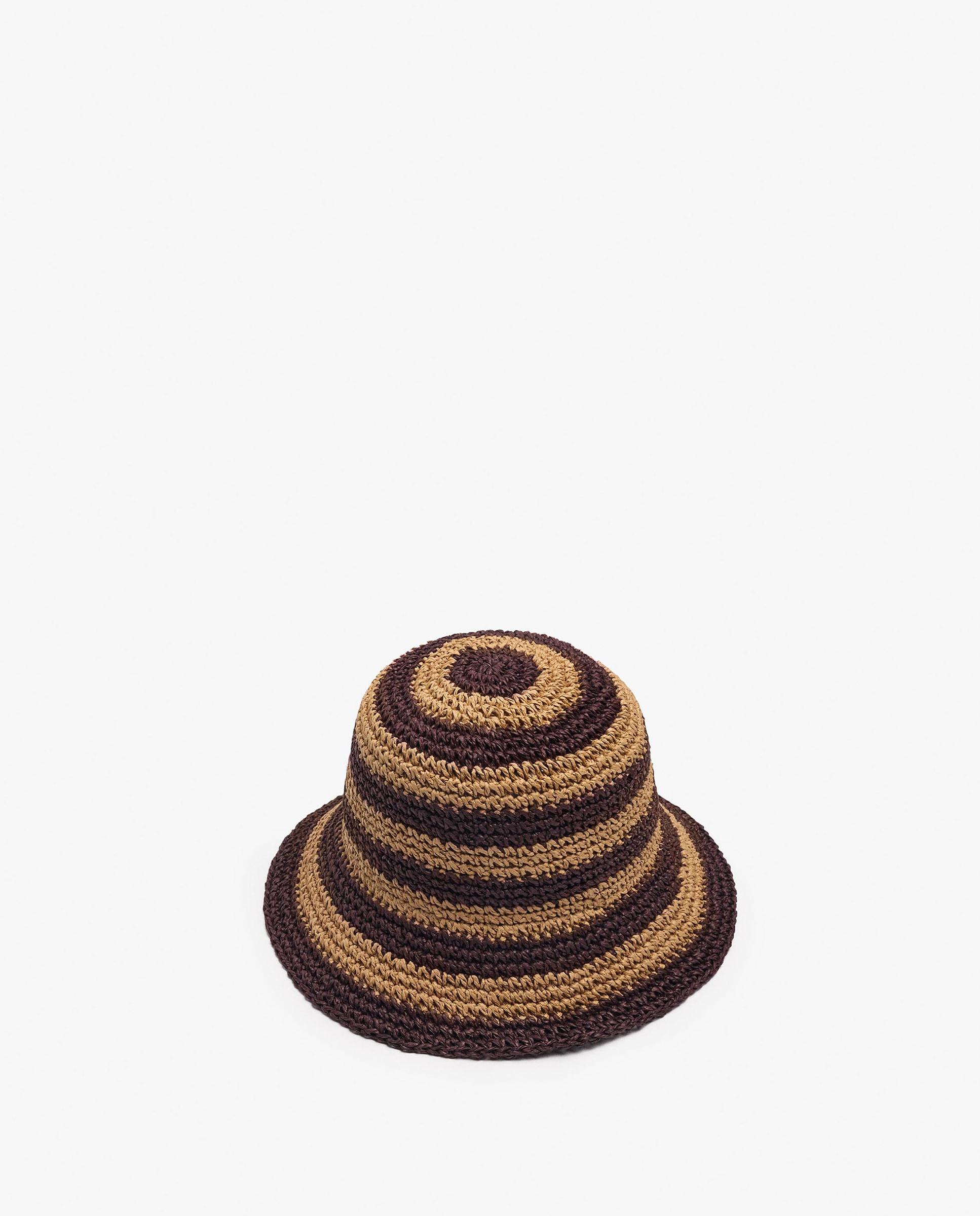 Gorro de mujer estilo bucket con rayas decorativas - Parfois - Marrón oscuro Marrón oscuro-2