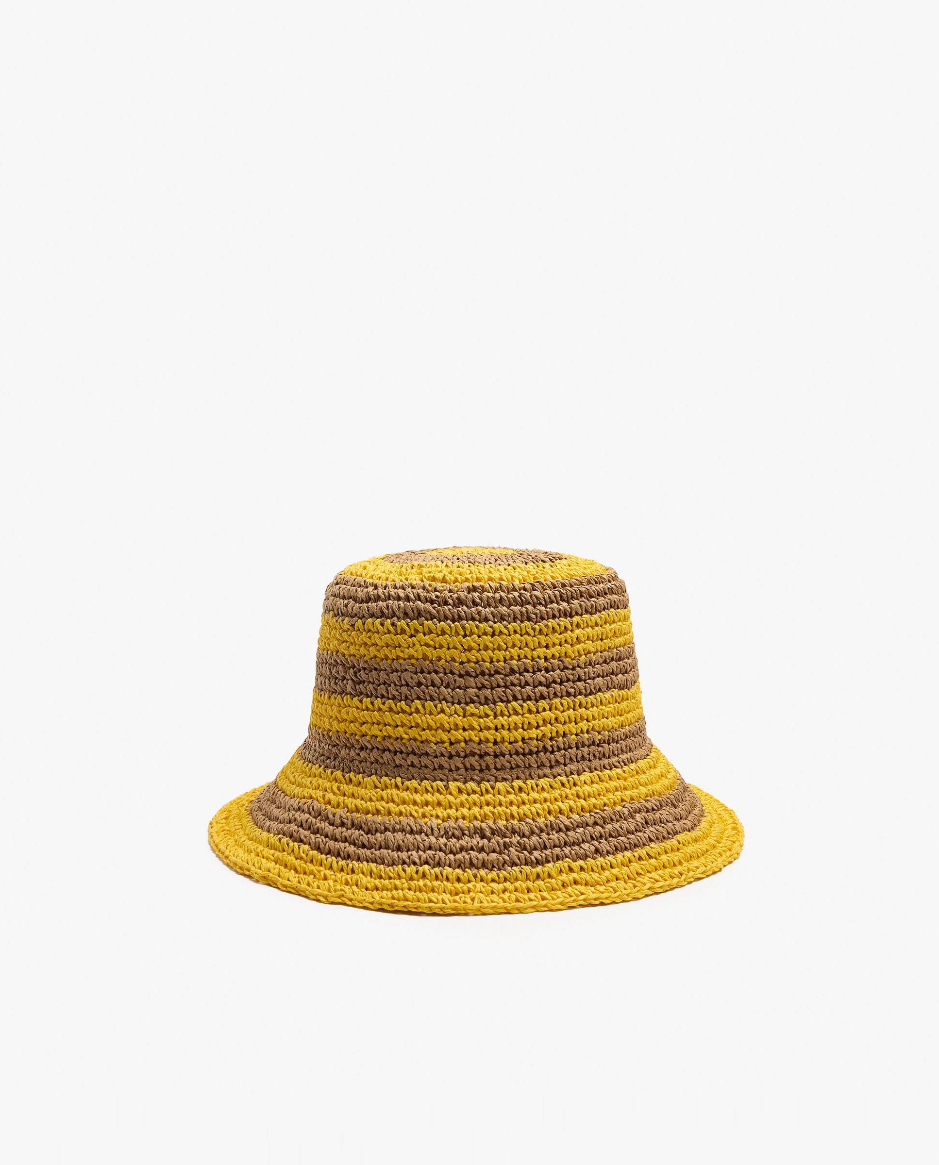 Gorro de mujer estilo bucket con rayas decorativas - Parfois - Amarillo Amarillo-1