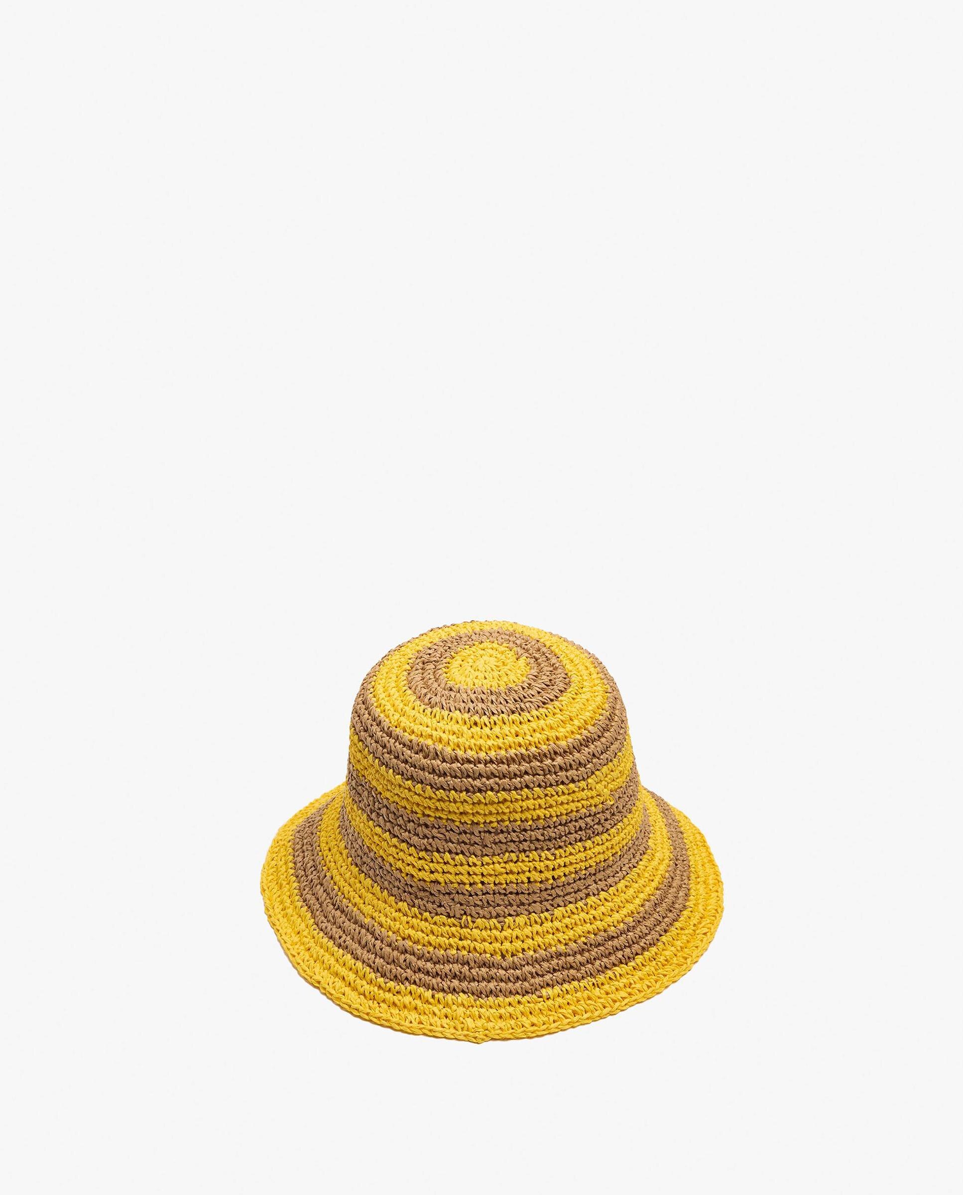 Gorro de mujer estilo bucket con rayas decorativas - Parfois - Amarillo Amarillo-2