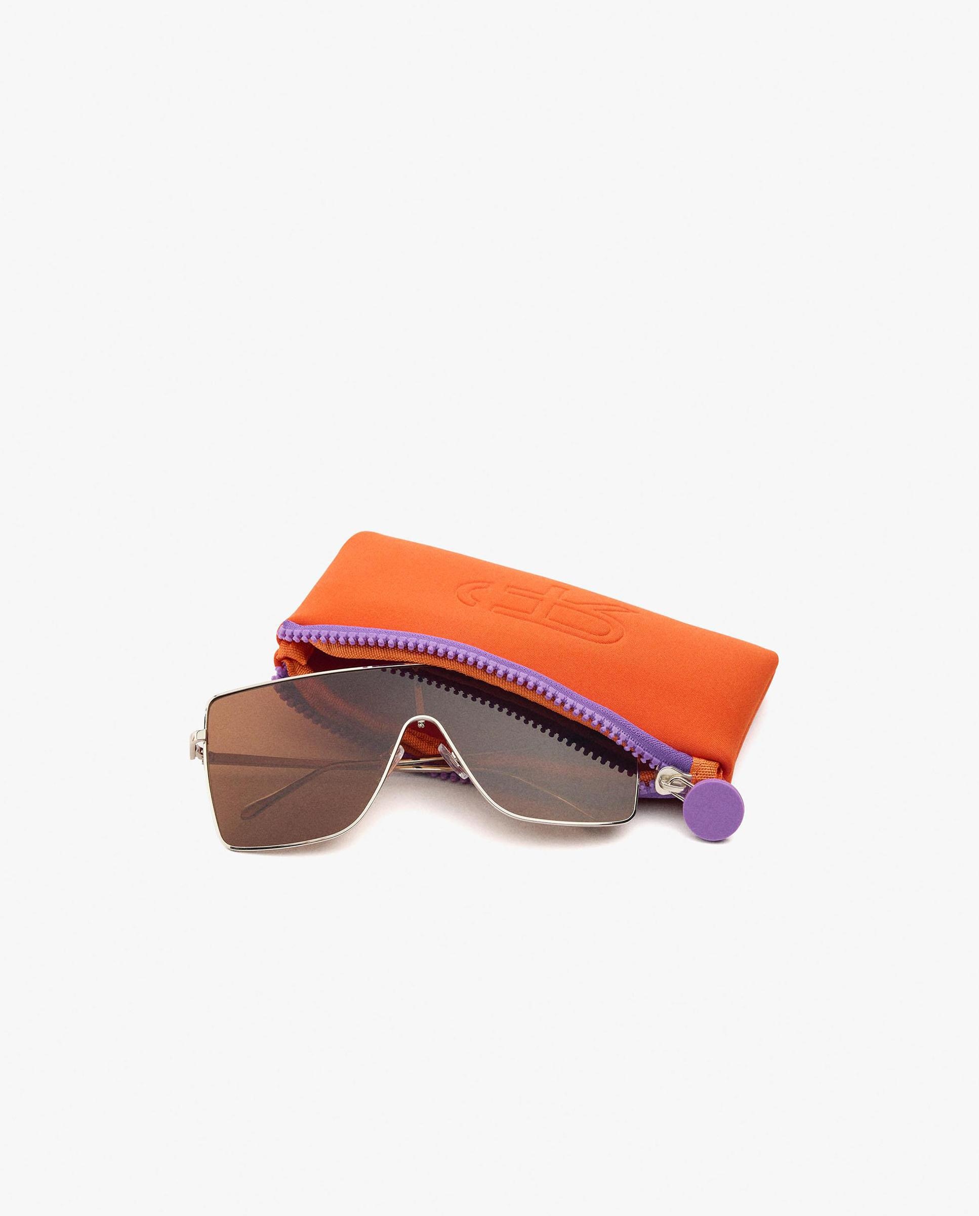 Gafas de sol de mujer parfois con protección uv y forma rectangular en liso - Marrón Marrón-4