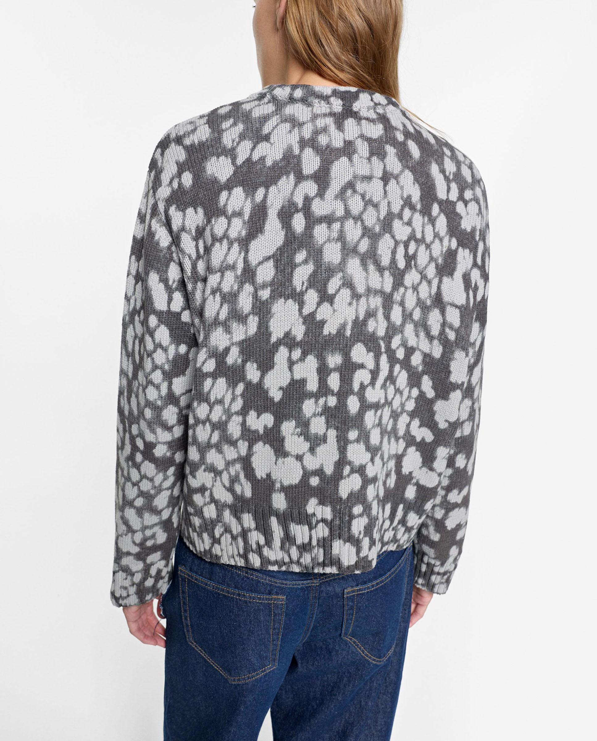 Cárdigan de mujer de punto con estapado animal print - Parfois - Gris Gris-4
