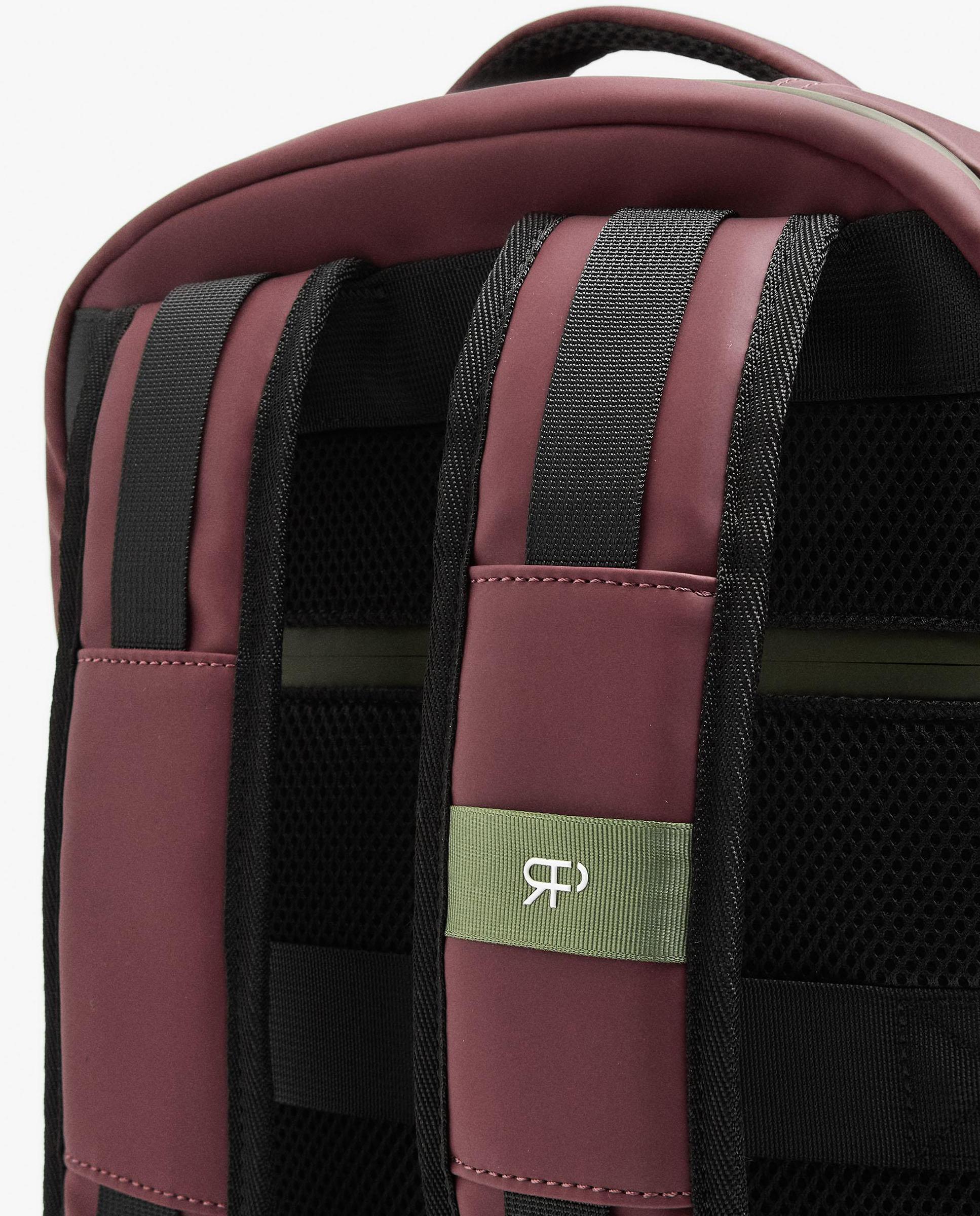 Mochila de mujer con varios compartimentos y cierre de cremallera en liso - Parfois - Burdeos Burdeos-3
