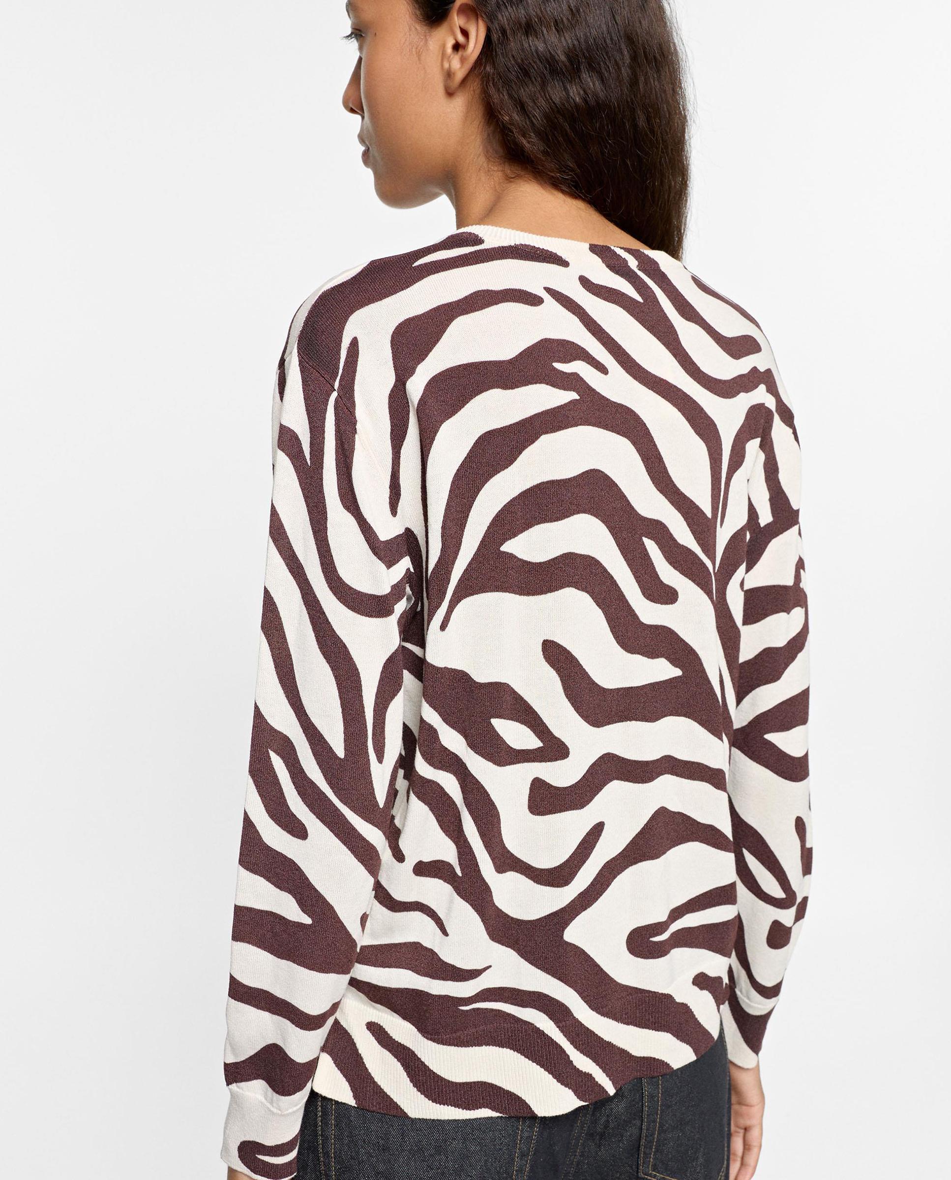 Jersey de mujer de punto con estampado animal print - Parfois - Marrón oscuro Marrón oscuro-5
