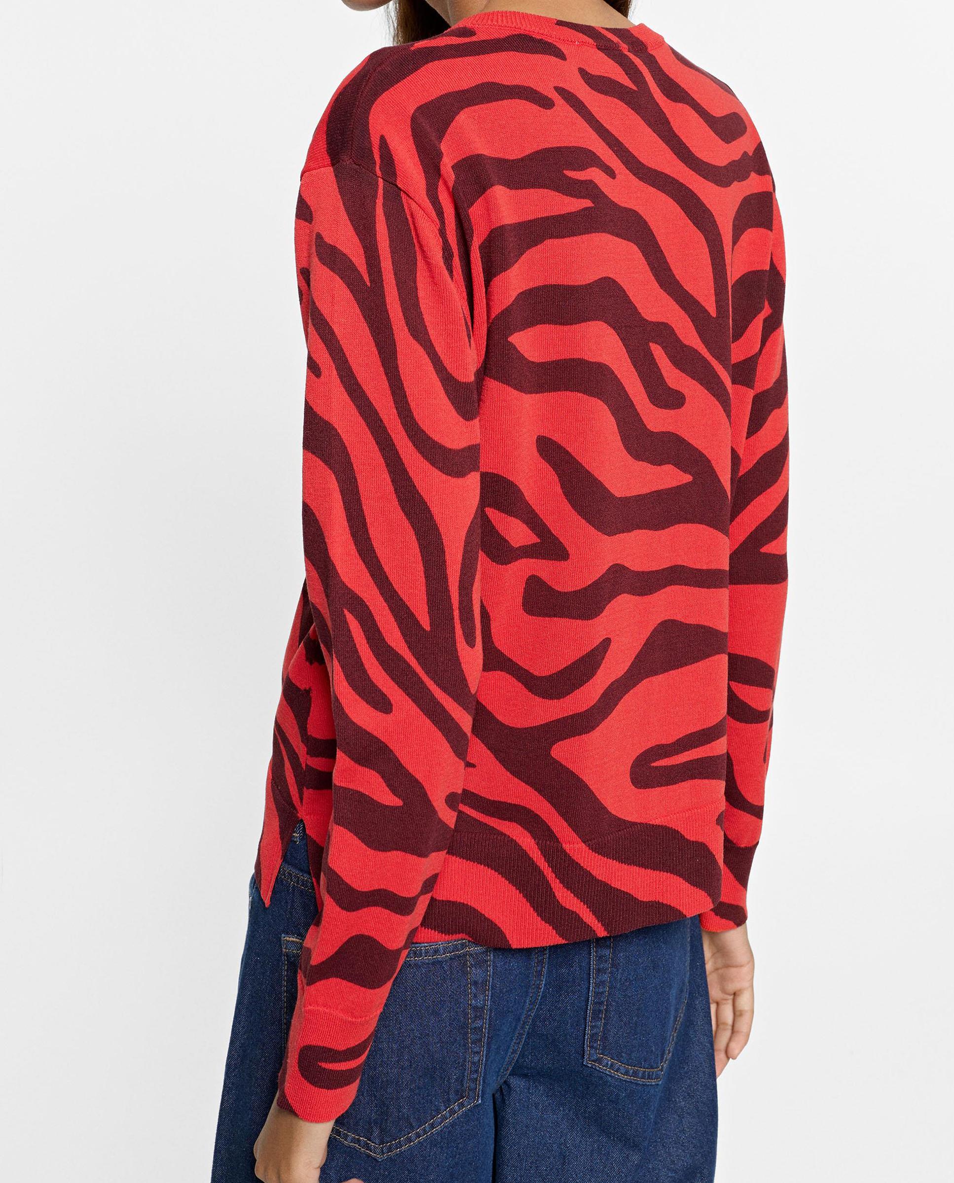 Jersey de mujer de punto con estampado animal print - Parfois - Rojo Rojo-4