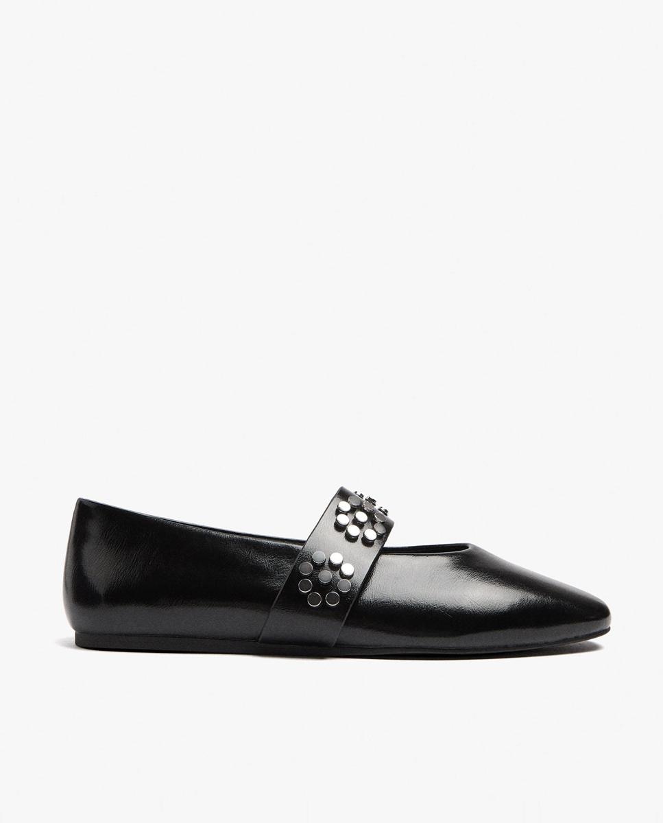 Bailarinas planas de mujer con tachuelas decorativas - Parfois - Negro Negro-1