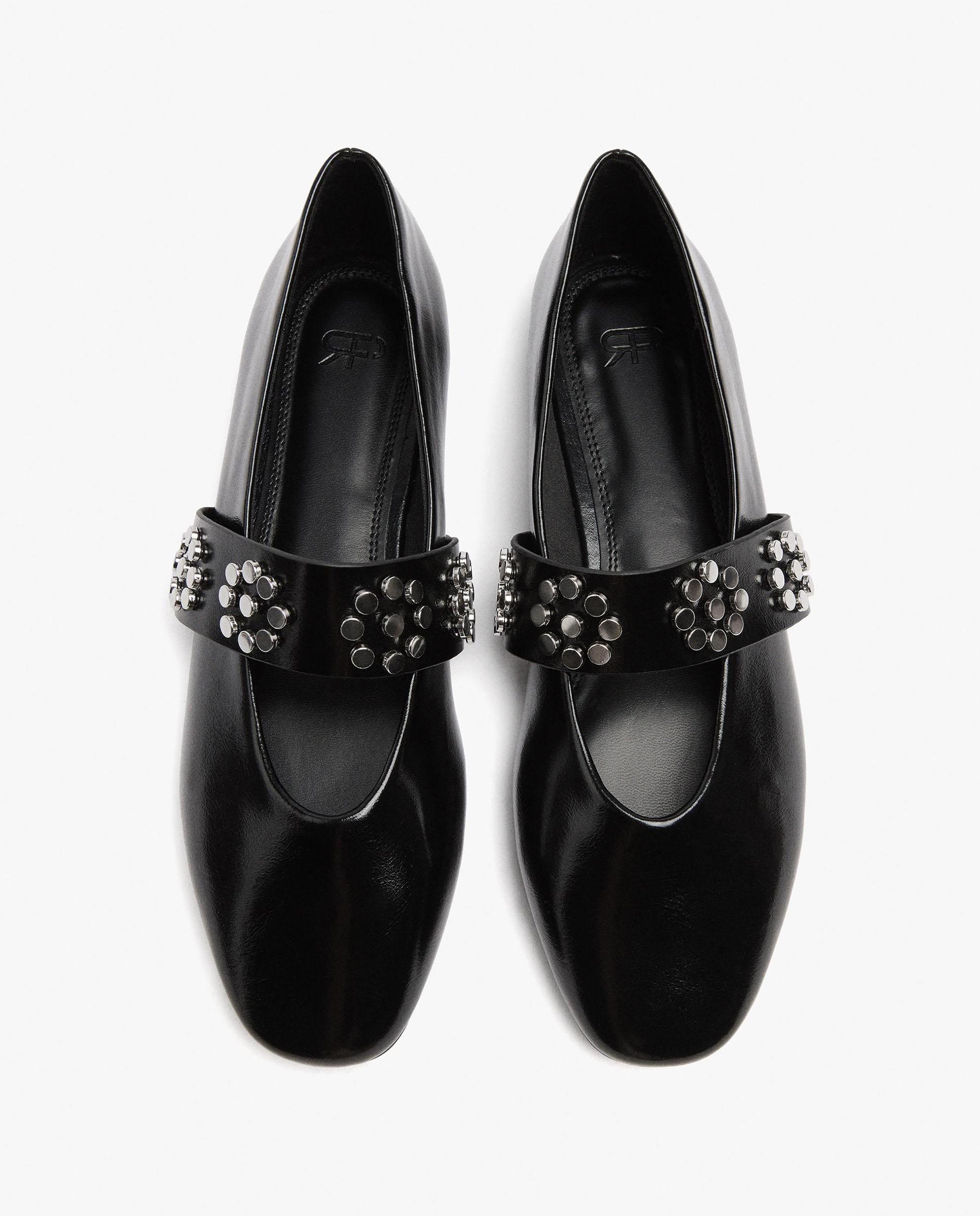 Bailarinas planas de mujer con tachuelas decorativas - Parfois - Negro Negro-3