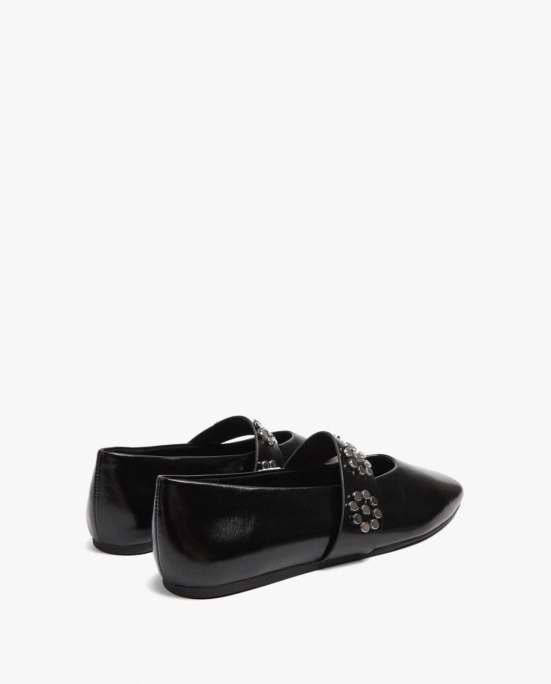Bailarinas planas de mujer con tachuelas decorativas - Parfois - Negro Negro-4