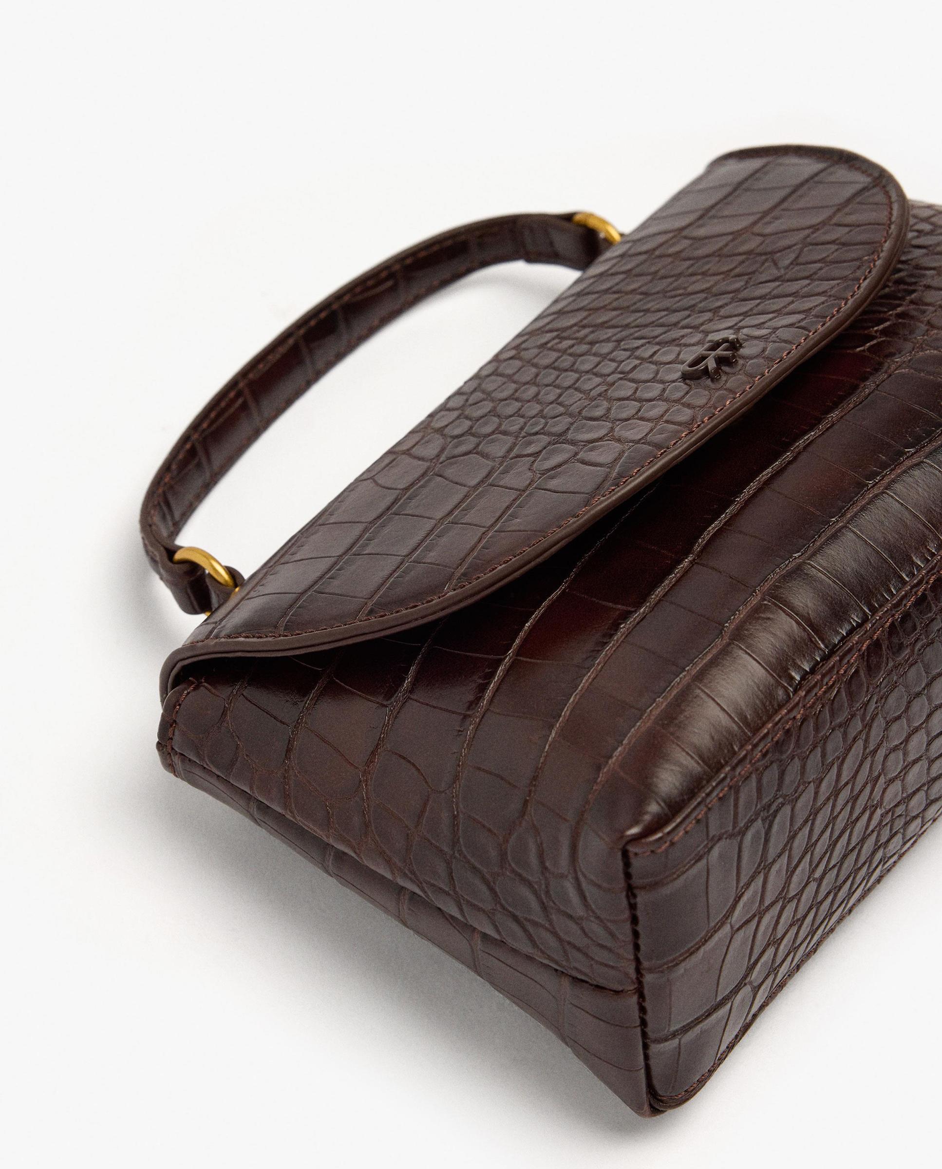 Bolso de fiesta convertible a bandolera con solapa y cierre imantado en liso - Parfois - Marrón oscuro Marrón oscuro-3