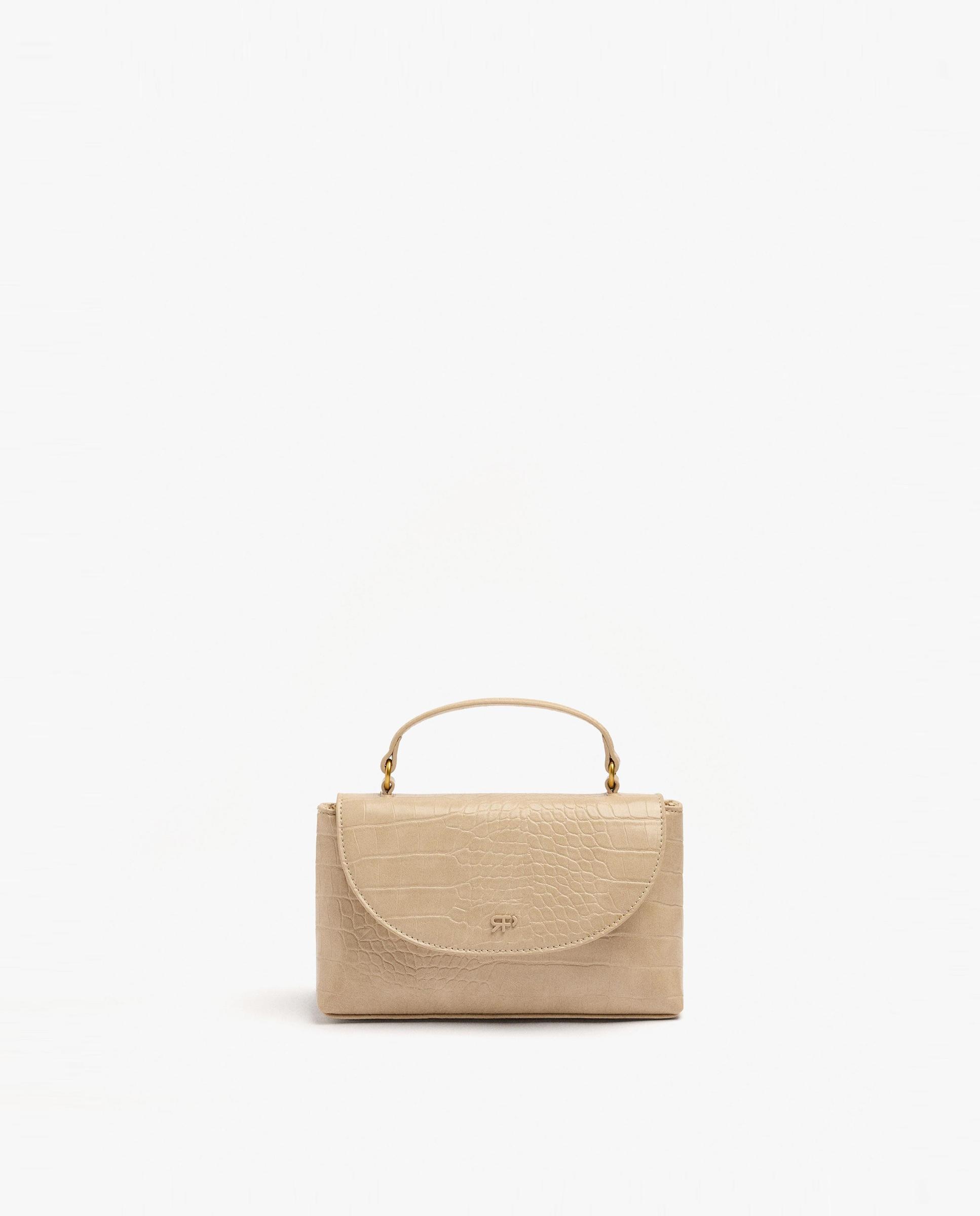 Bolso de fiesta convertible a bandolera con solapa y cierre imantado en liso - Parfois - Crudo Crudo-1
