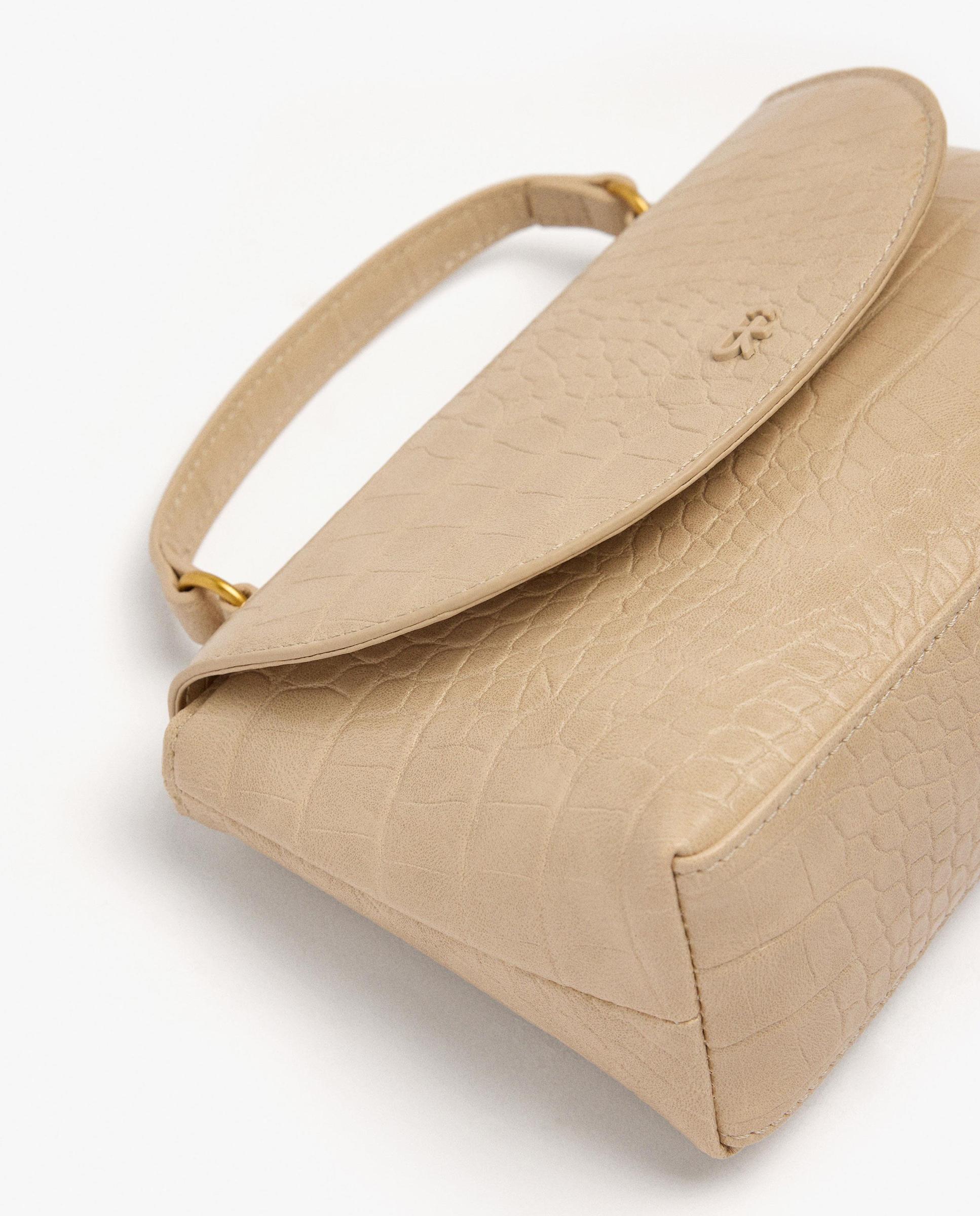 Bolso de fiesta convertible a bandolera con solapa y cierre imantado en liso - Parfois - Crudo Crudo-3