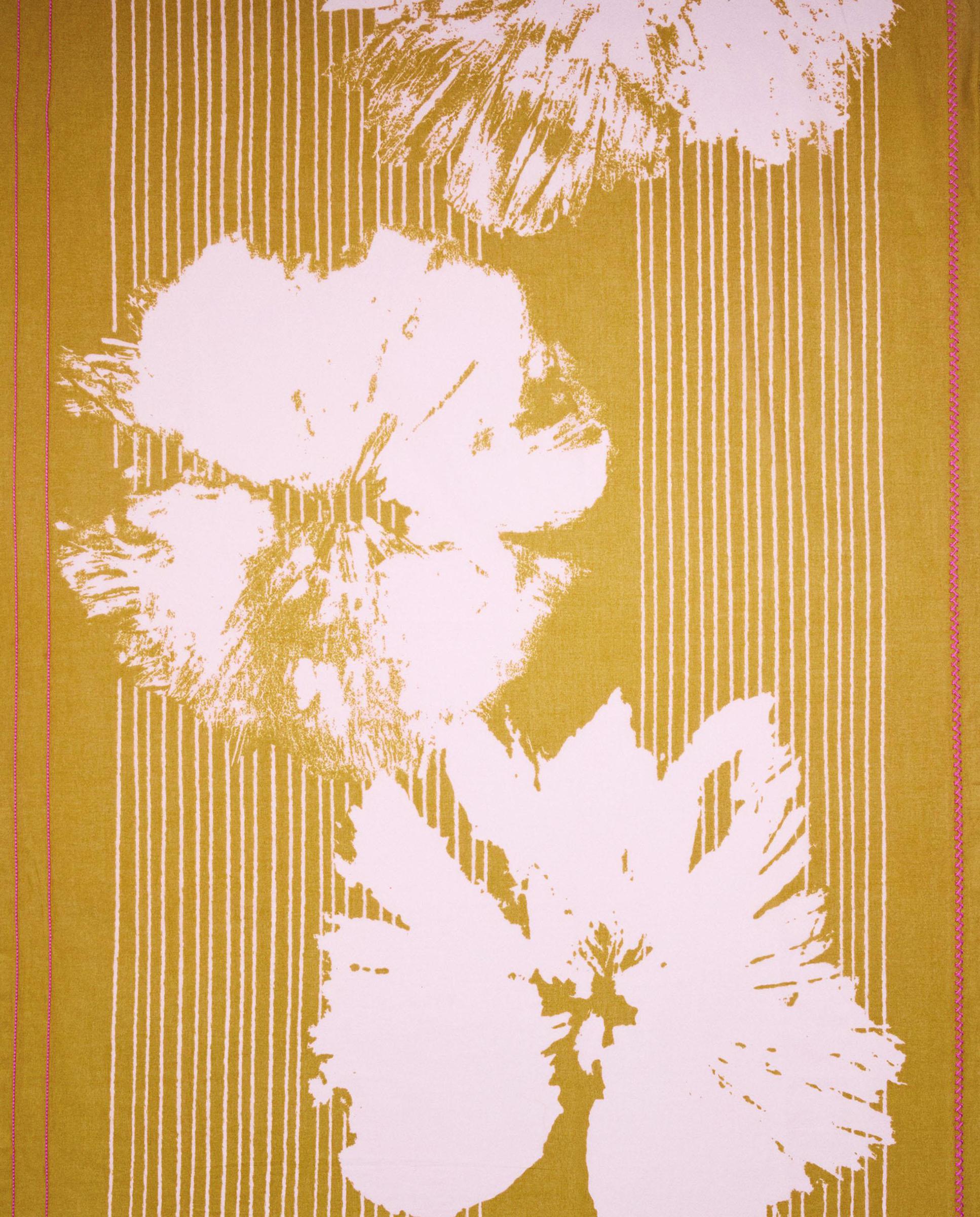 Pañuelo 100% algodón con estampado floral y de rayas - Parfois - Kaki Kaki-2