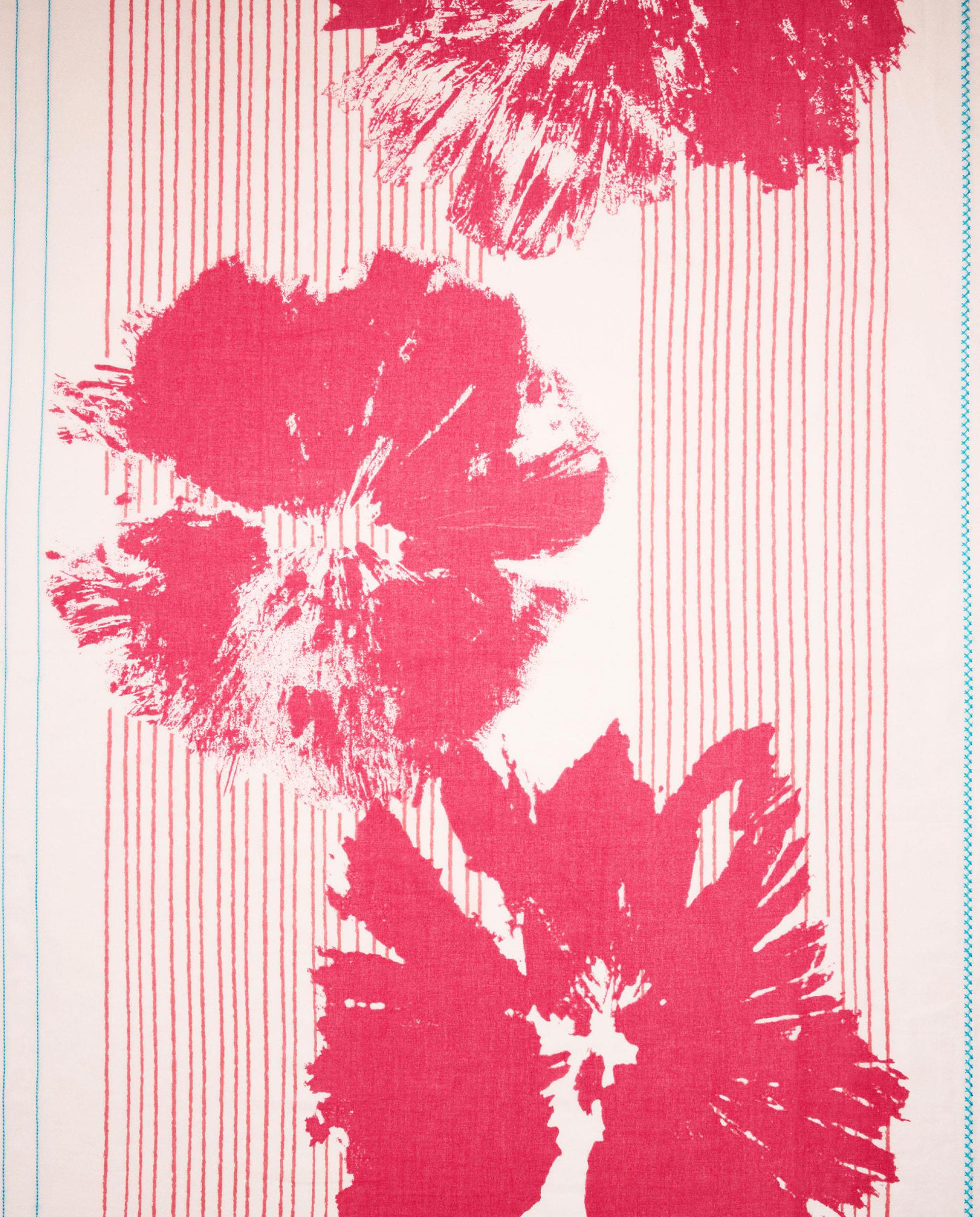 Pañuelo 100% algodón con estampado floral y de rayas - Parfois - Rosa Rosa-2