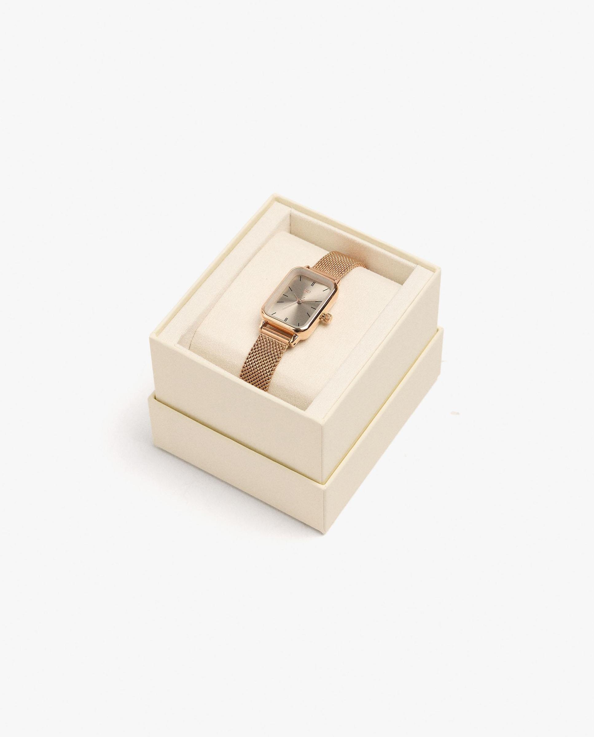 Reloj de mujer de acero inoxidable cuadrado en oro rosa - Parfois - Dorado Dorado-4