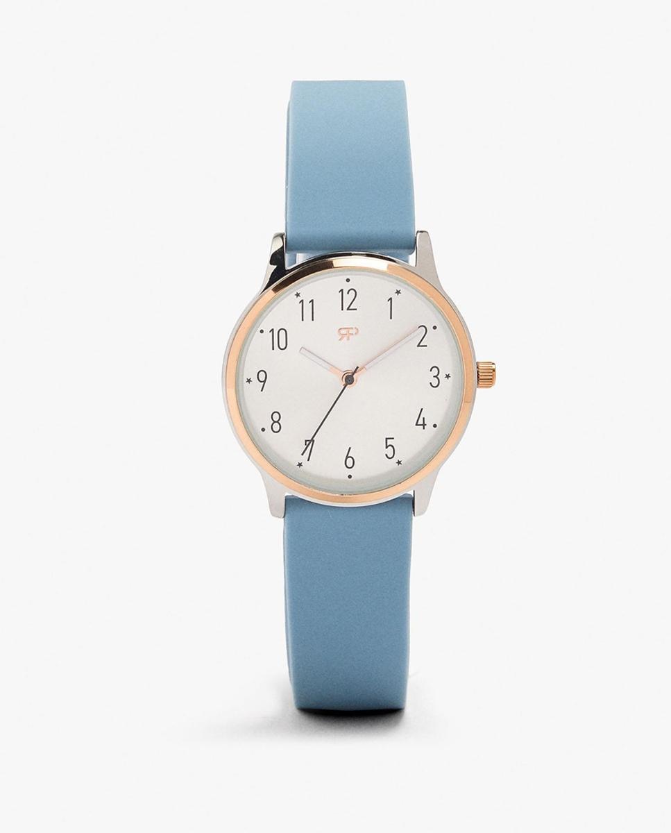 Reloj de mujer con correa de silicona y hebilla en liso - Parfois - Azul Azul-1