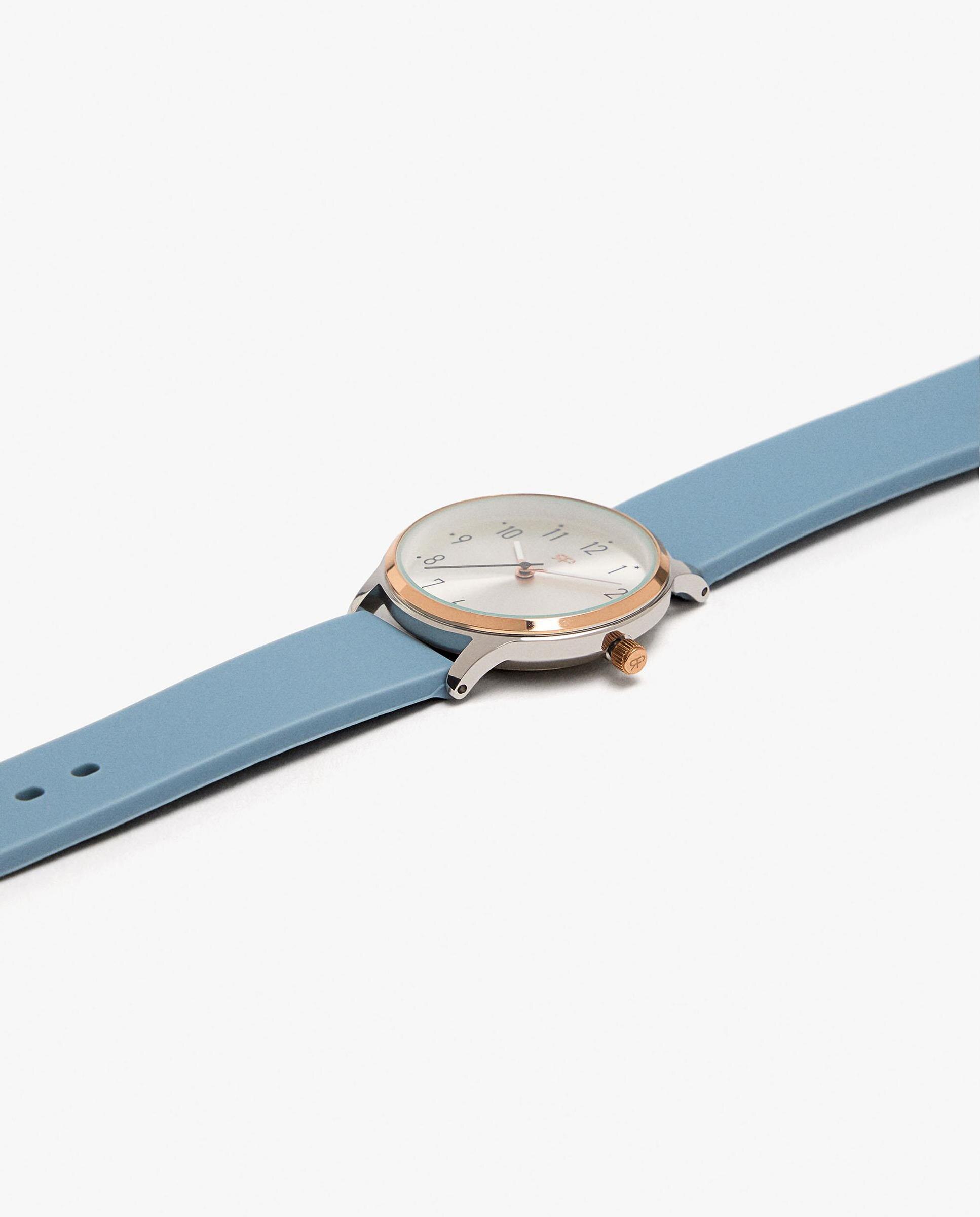 Reloj de mujer con correa de silicona y hebilla en liso - Parfois - Azul Azul-2
