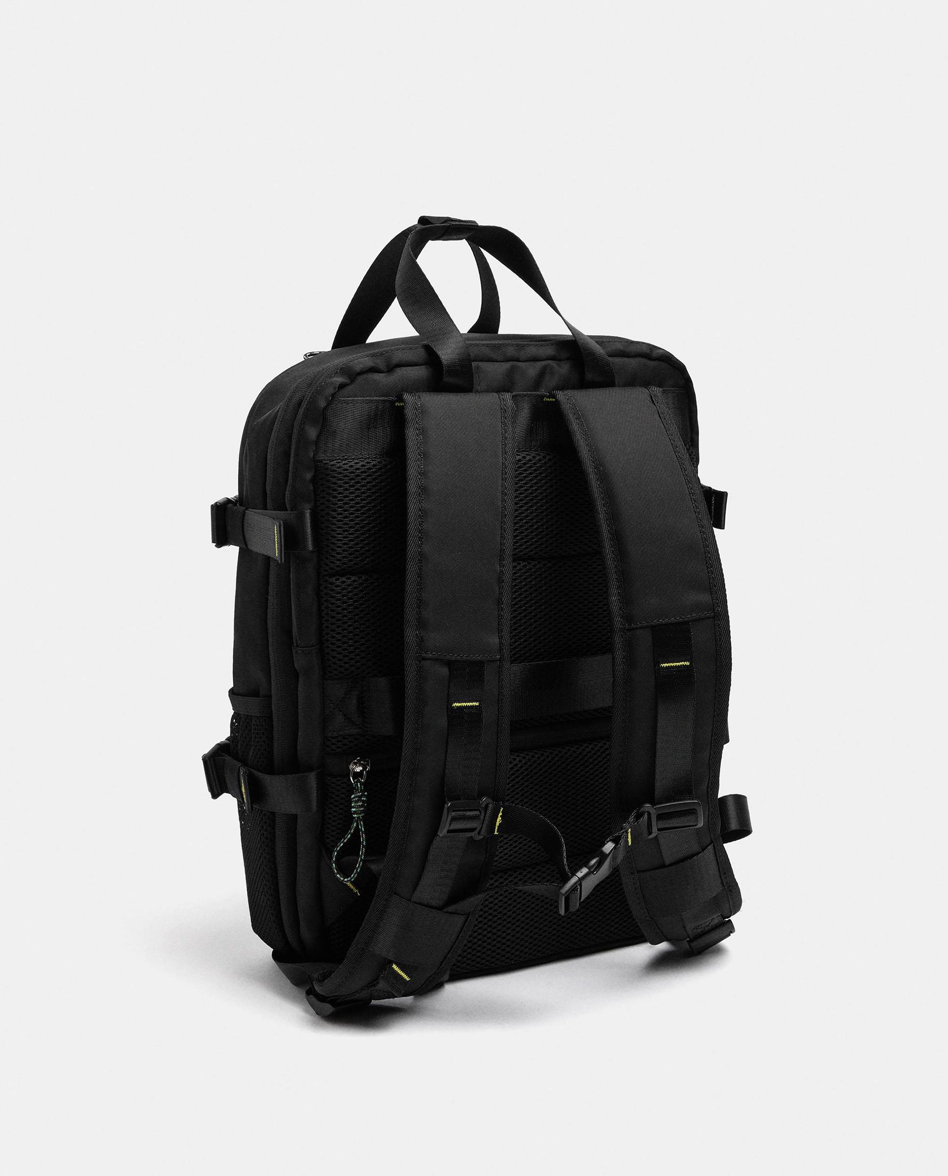 Mochila de mujer con varios compartimentos y cierre de cremallera en liso - Parfois - Negro Negro-2