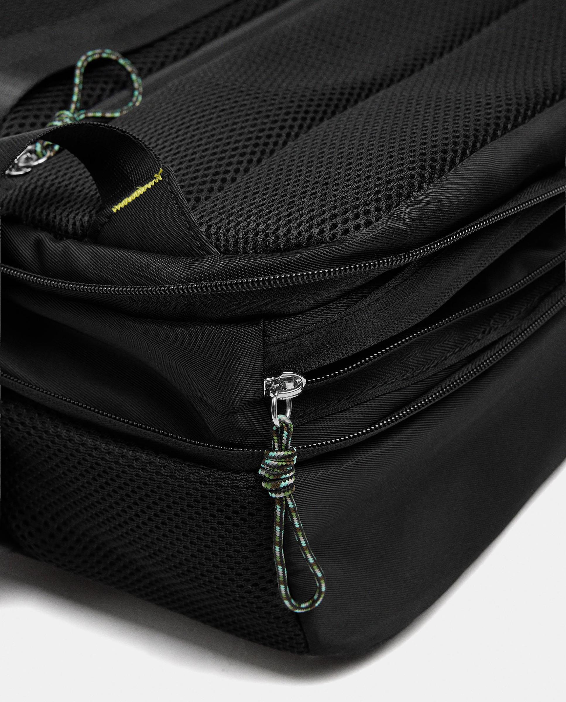 Mochila de mujer con varios compartimentos y cierre de cremallera en liso - Parfois - Negro Negro-6
