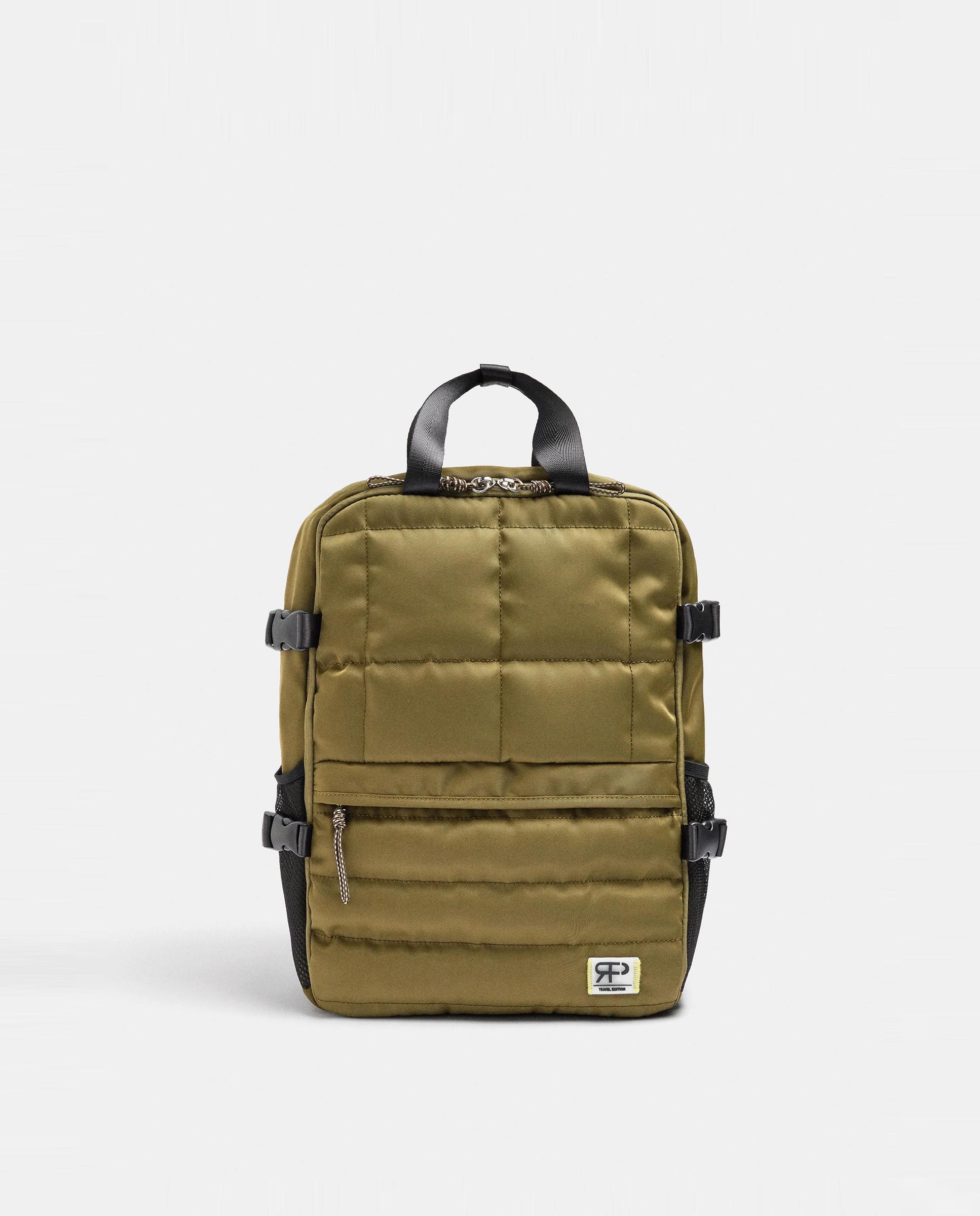 Mochila de mujer con varios compartimentos y cierre de cremallera en liso - Parfois - Kaki Kaki-1