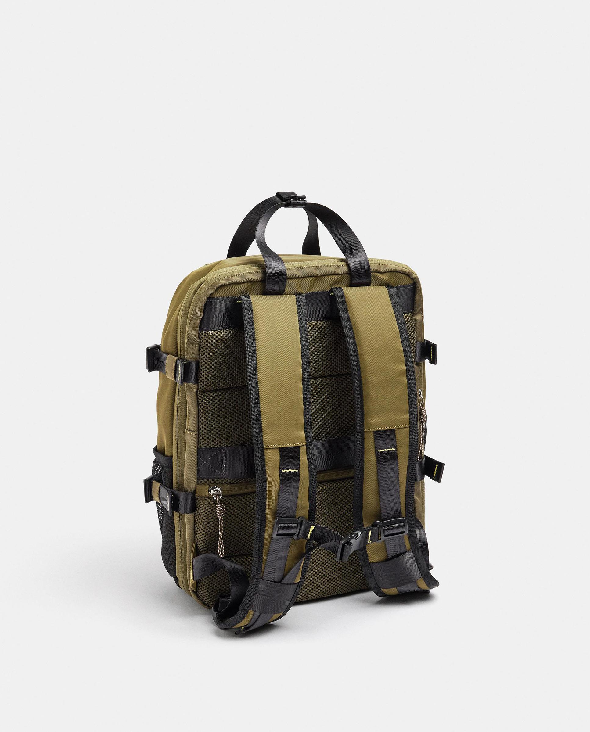 Mochila de mujer con varios compartimentos y cierre de cremallera en liso - Parfois - Kaki Kaki-2