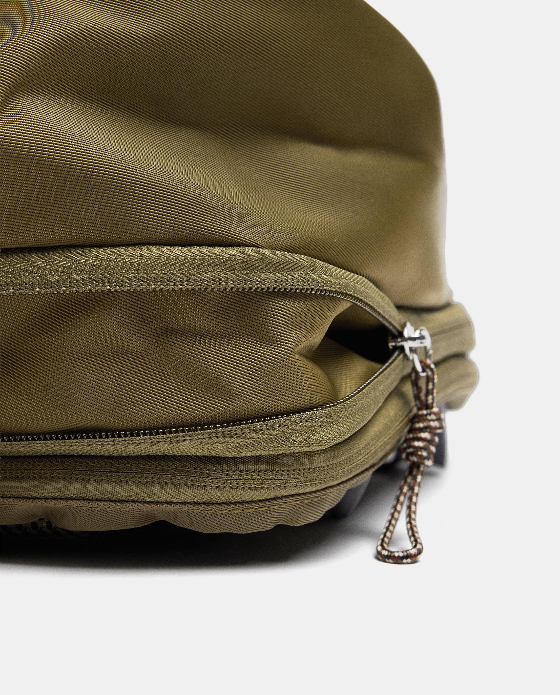Mochila de mujer con varios compartimentos y cierre de cremallera en liso - Parfois - Kaki Kaki-6