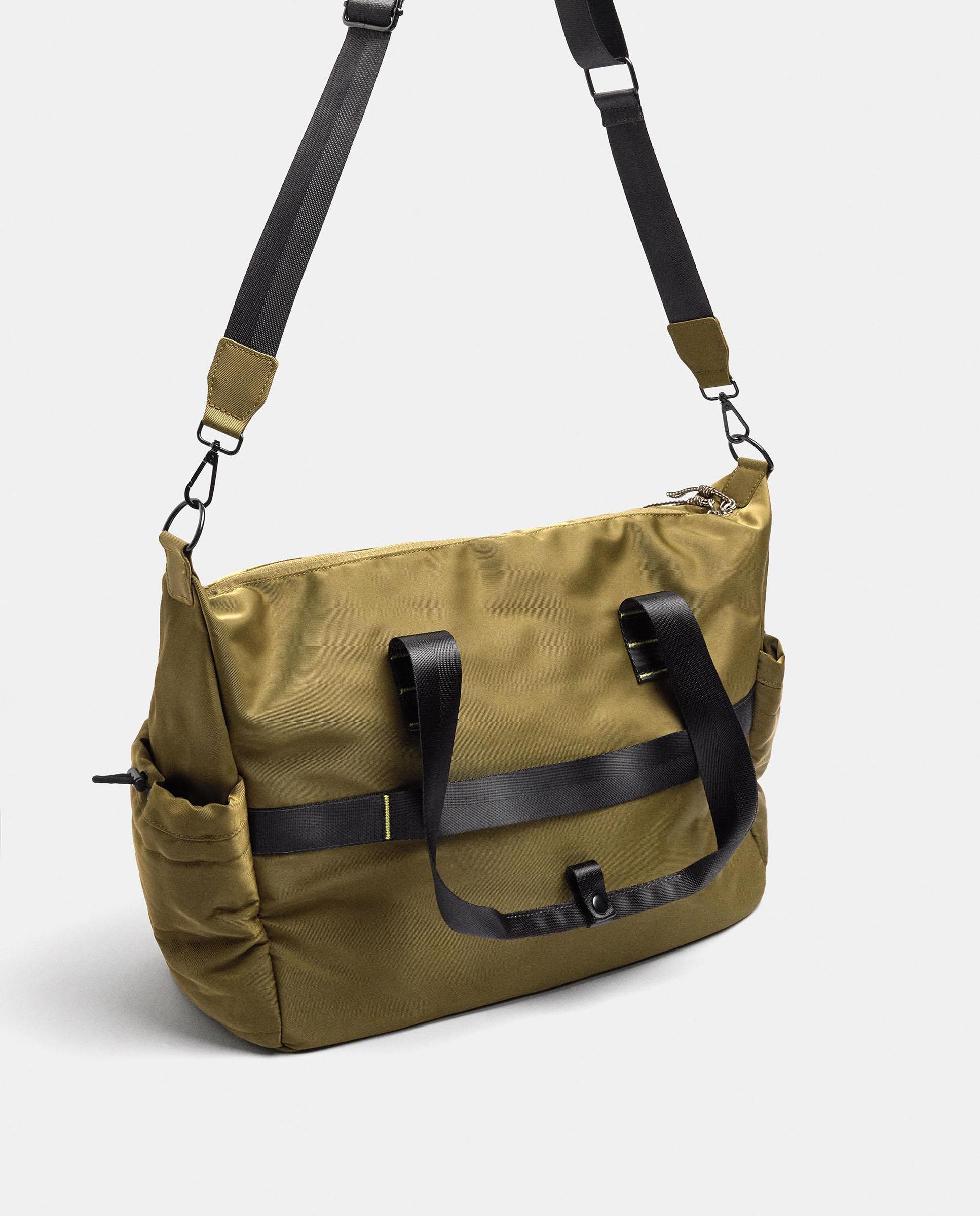 Bolso de hombro acolchado con varios compartimentos y cierre de cremallera en liso - Parfois - Kaki Kaki-2