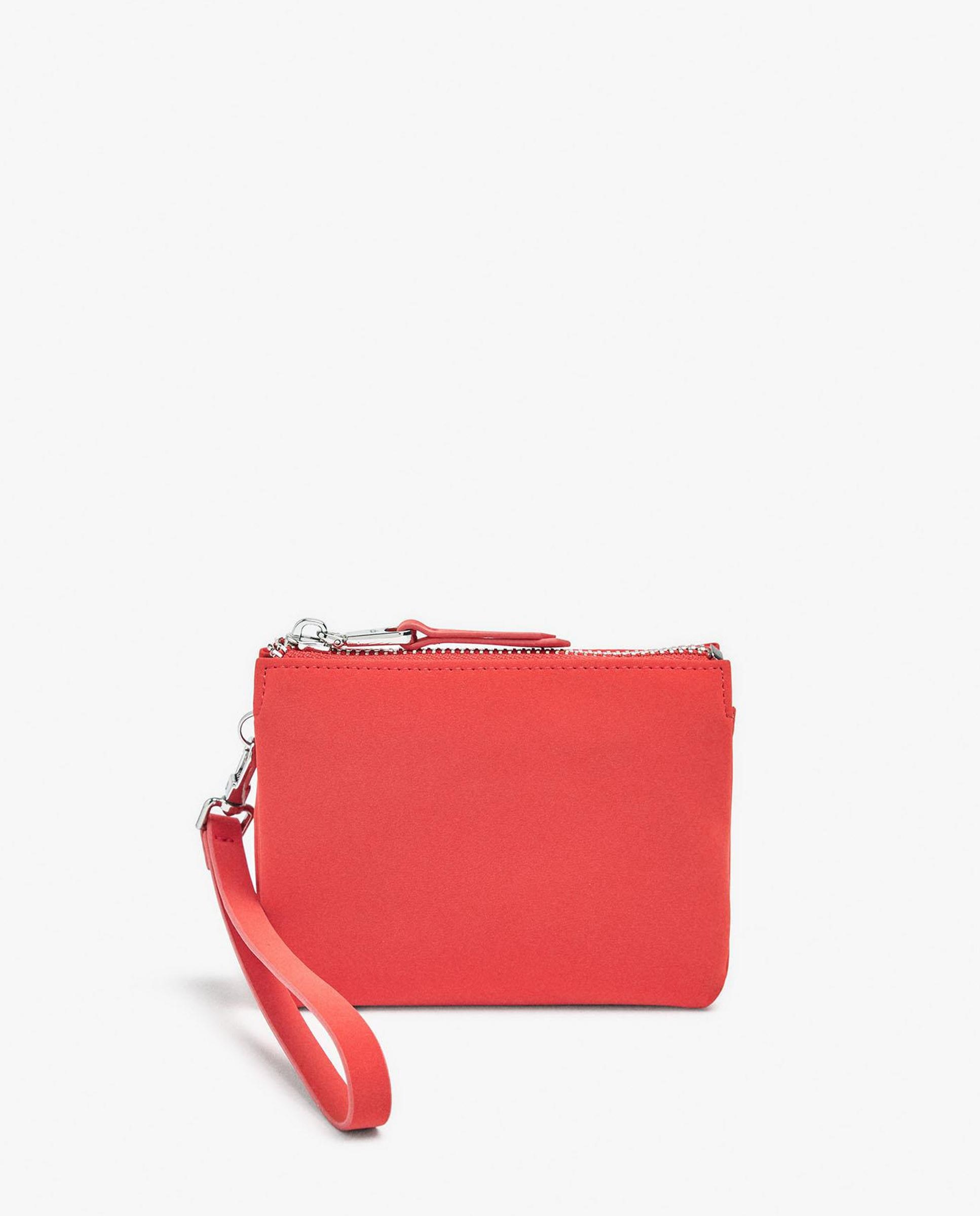 Monedero de mujer pequeño con cierre de cremallera en liso - Parfois - Coral Coral-1