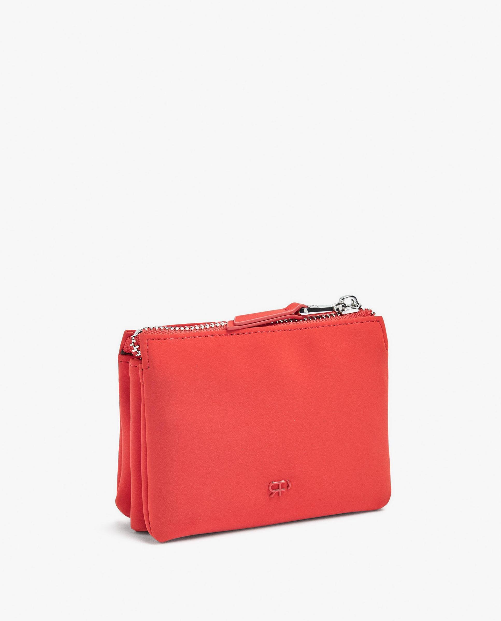 Monedero de mujer pequeño con cierre de cremallera en liso - Parfois - Coral Coral-2