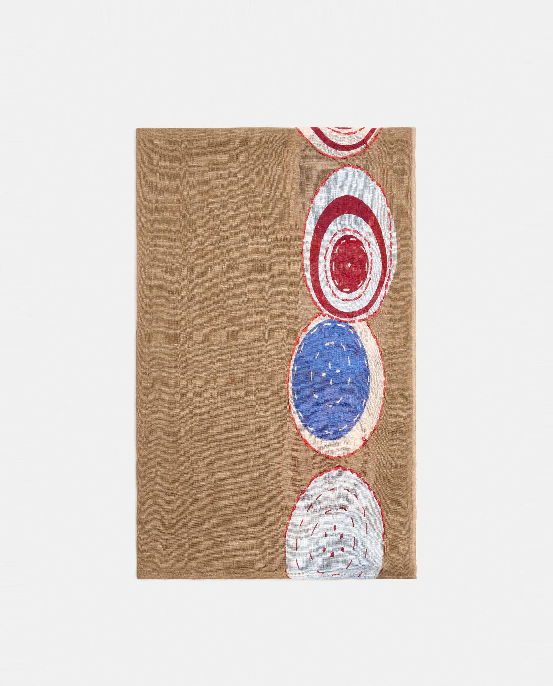 Pareo de mujer de lino con estampados - Parfois - Marrón Marrón-1