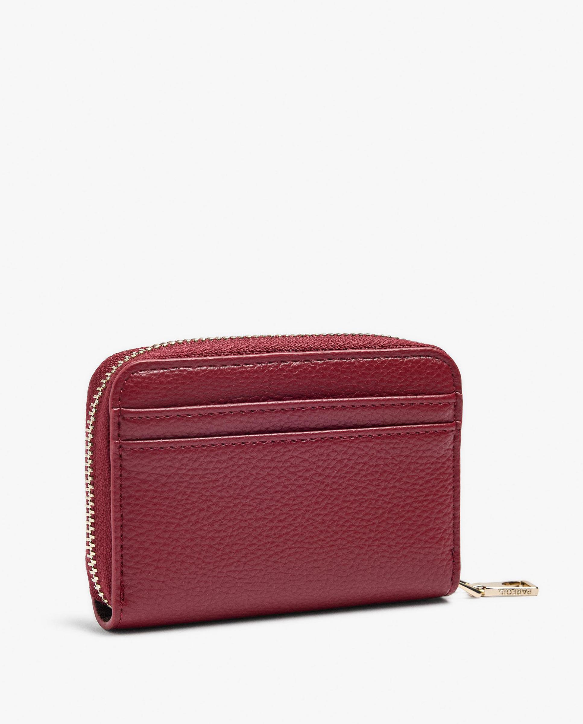 Cartera de mujer mediana con cierre de cremallera en liso - Parfois - Rojo Rojo-2