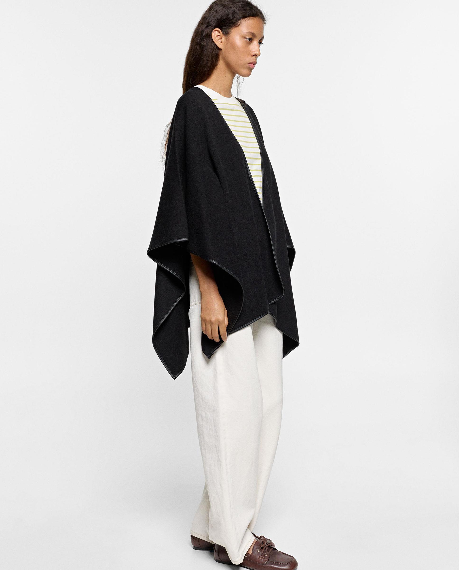 Poncho de mujer de punto en liso - Parfois - Negro Negro-3