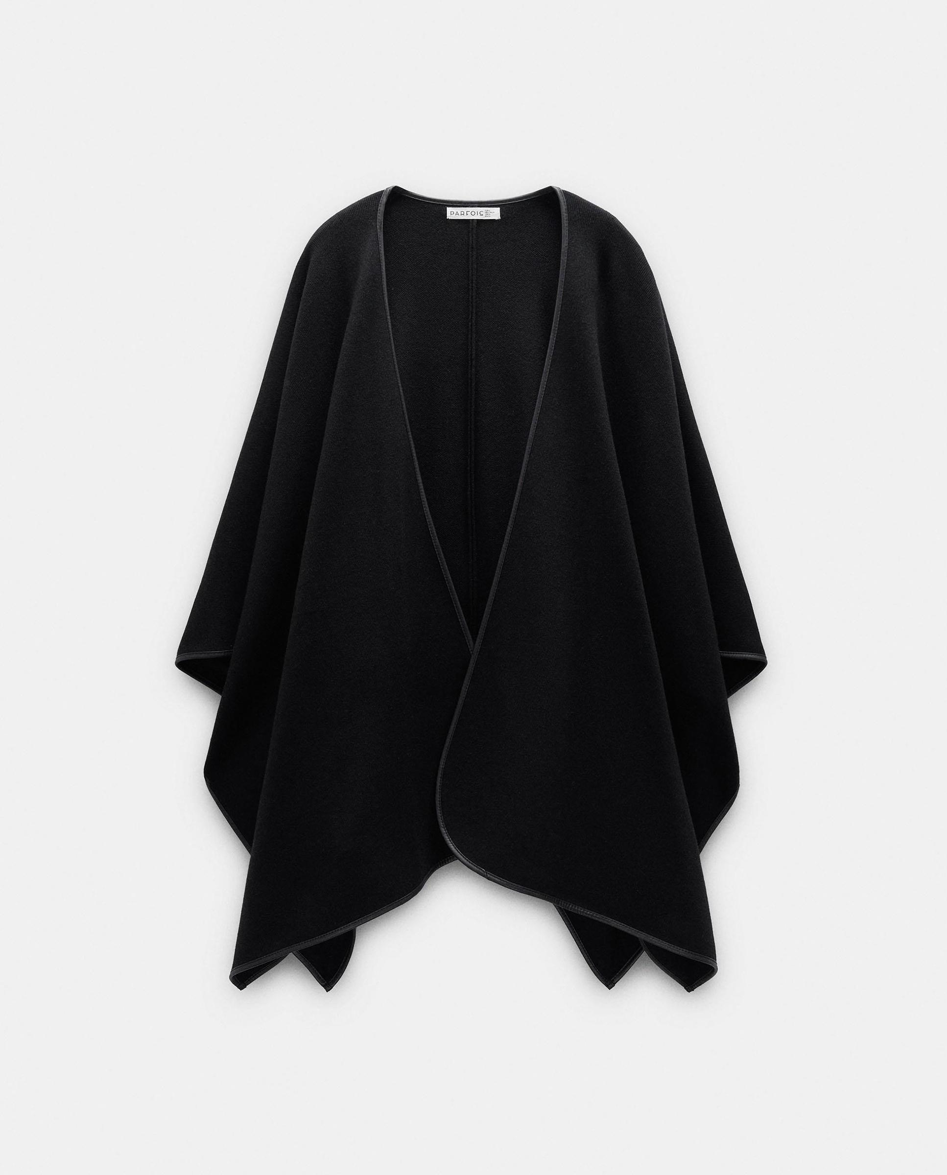 Poncho de mujer de punto en liso - Parfois - Negro Negro-6