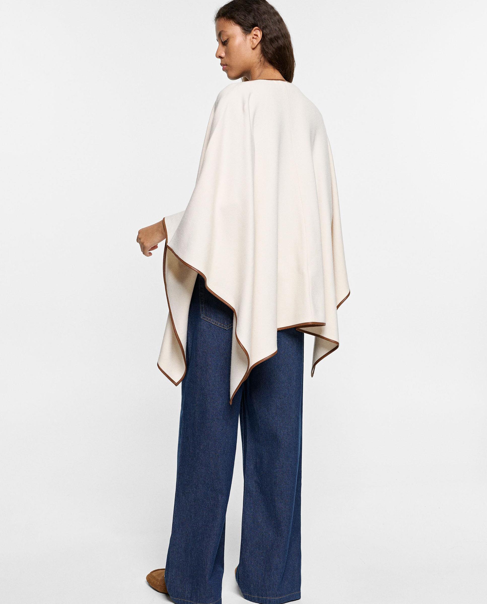 Poncho de mujer de punto en liso - Parfois - Crudo Crudo-3