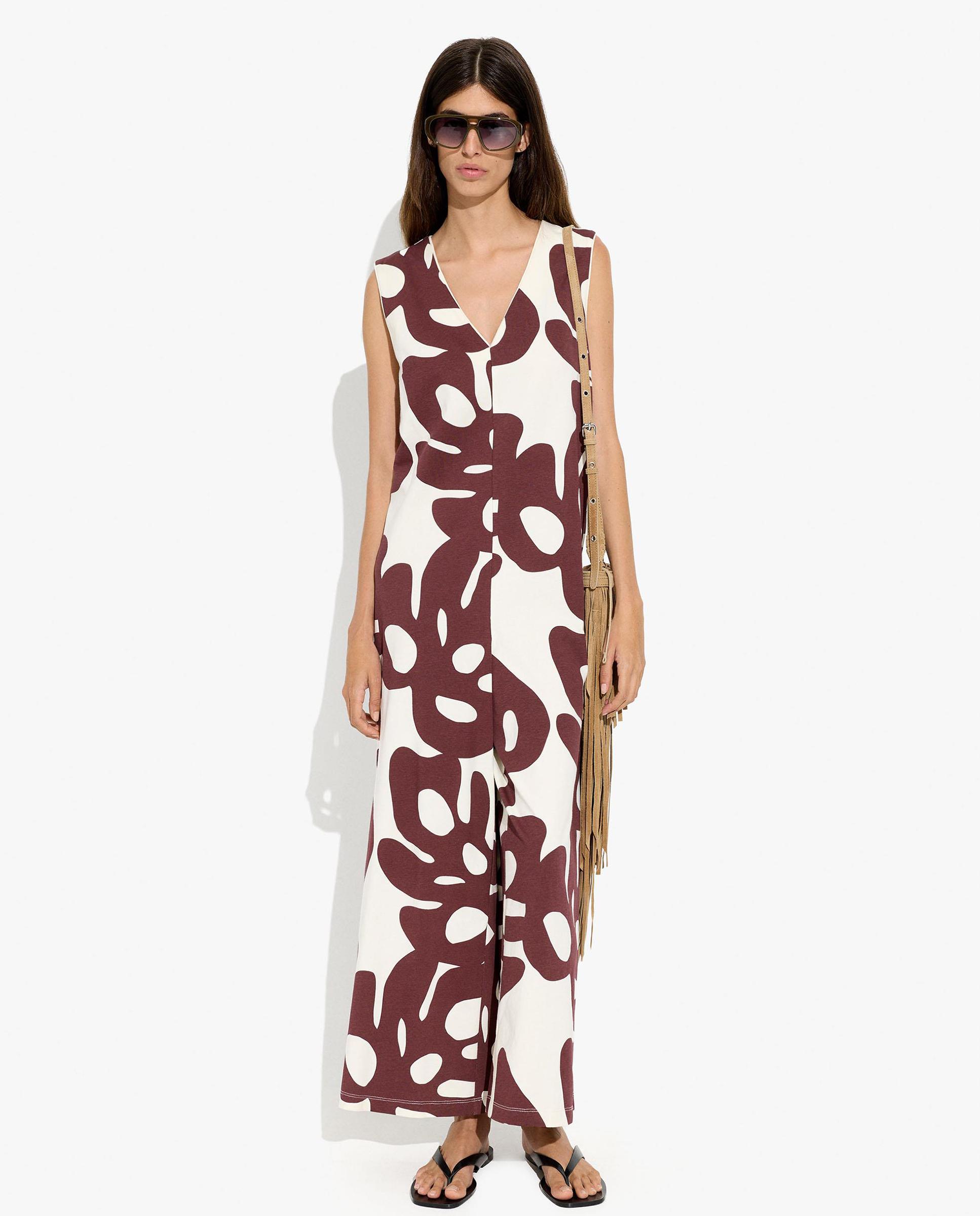 Mono 100% algodón con estampado floral - Parfois - Marrón Marrón-1