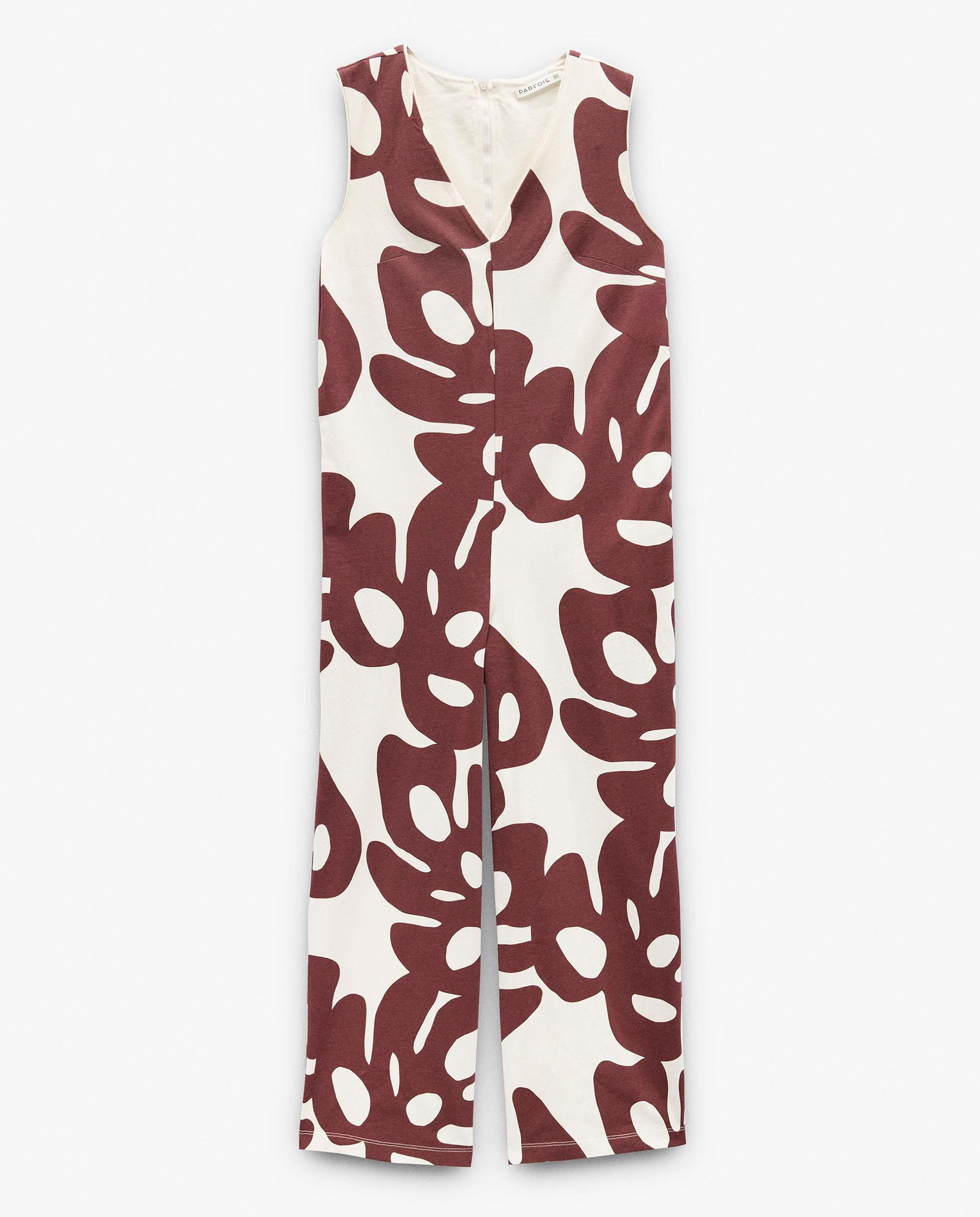 Mono 100% algodón con estampado floral - Parfois - Marrón Marrón-5