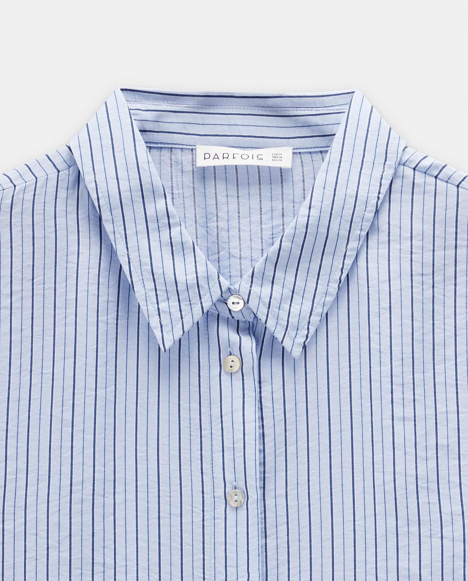 Camisa de mujer de manga larga con estampado de rayas - Parfois - Azul Azul-5
