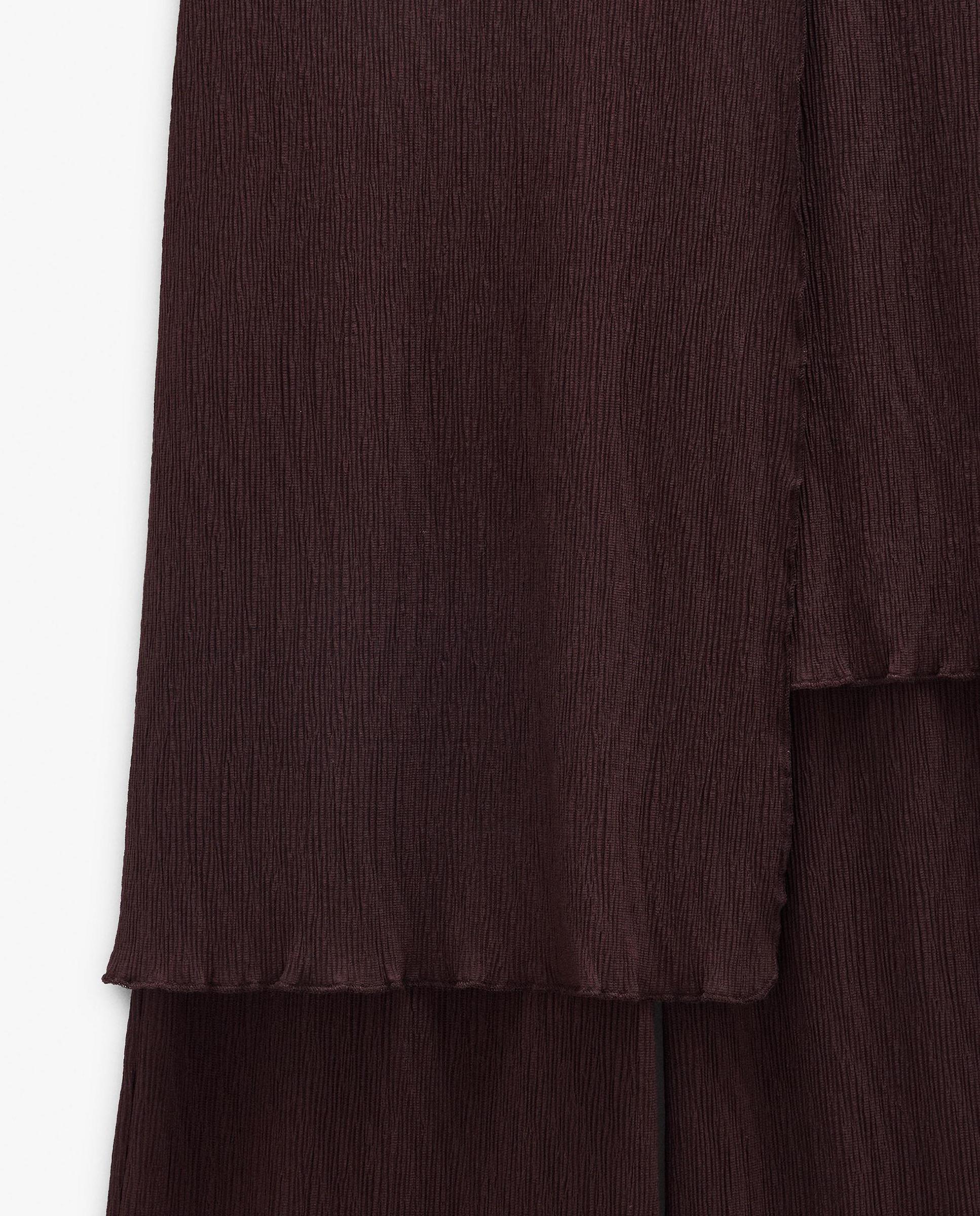 Pantalones rectos de mujer con falda asimétrica en liso - Parfois - Marrón oscuro Marrón oscuro-5
