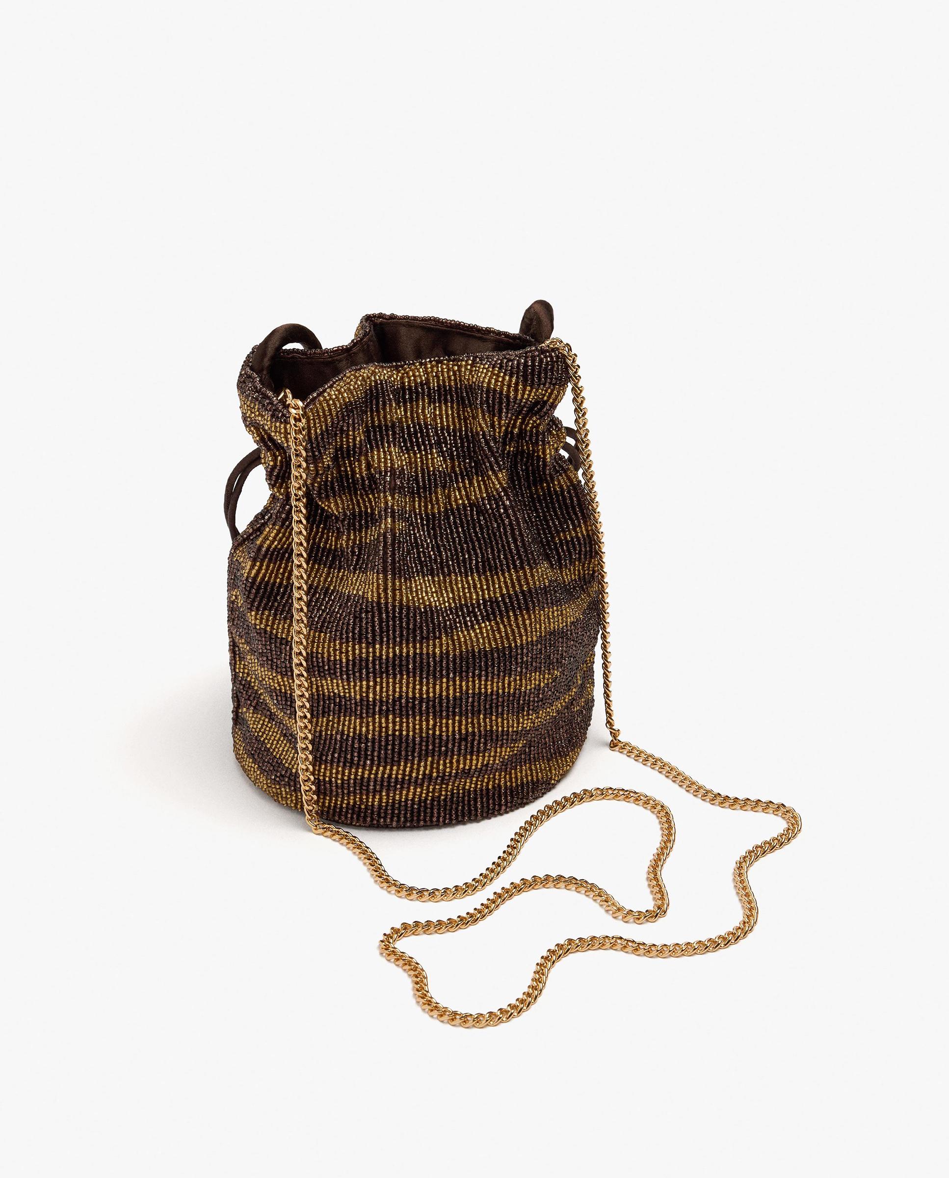 Bolso de fiesta convertible a bandolera con cierre de cuerda y estampado de rayas - Parfois - Multicolor Multicolor-2