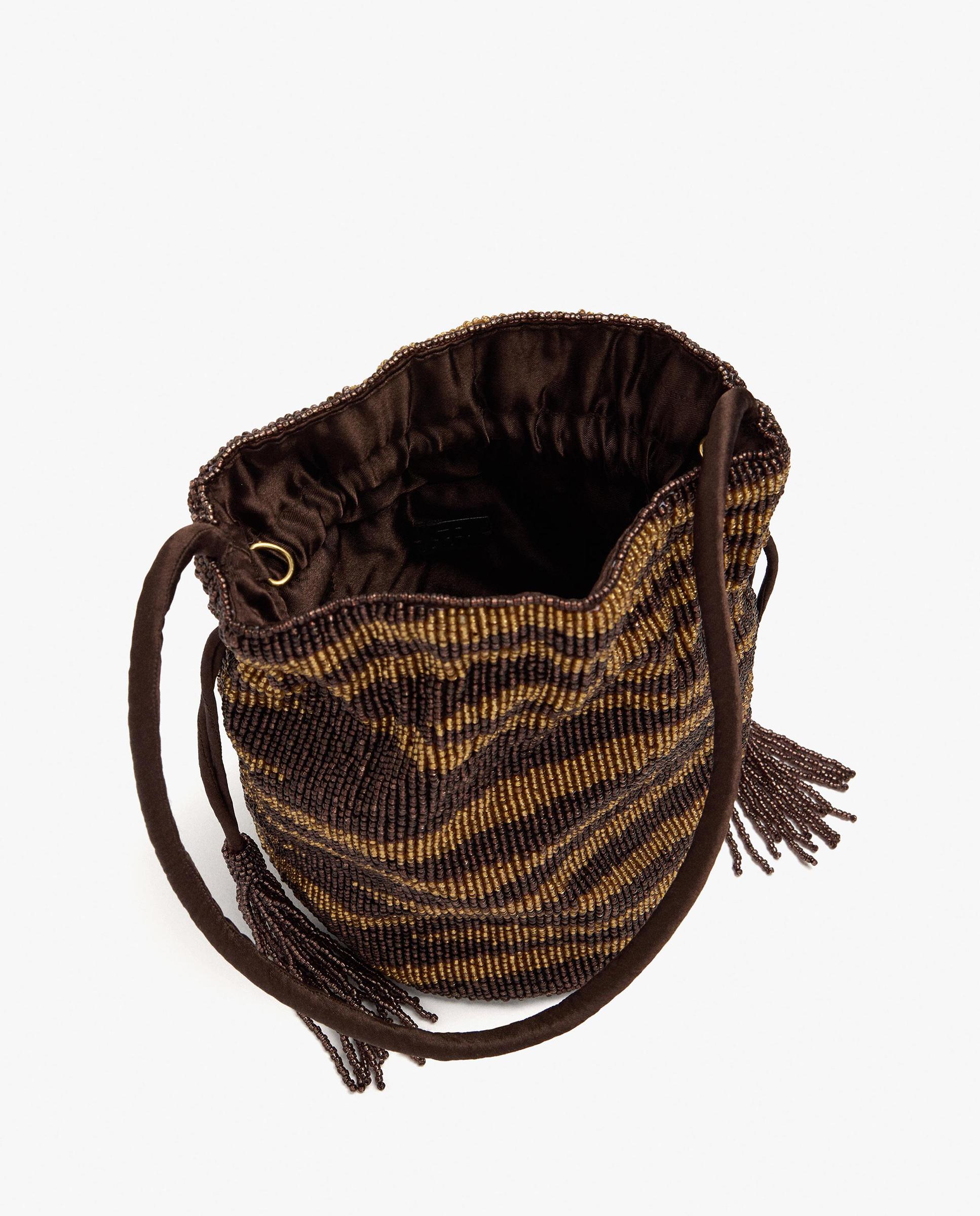 Bolso de fiesta convertible a bandolera con cierre de cuerda y estampado de rayas - Parfois - Multicolor Multicolor-4