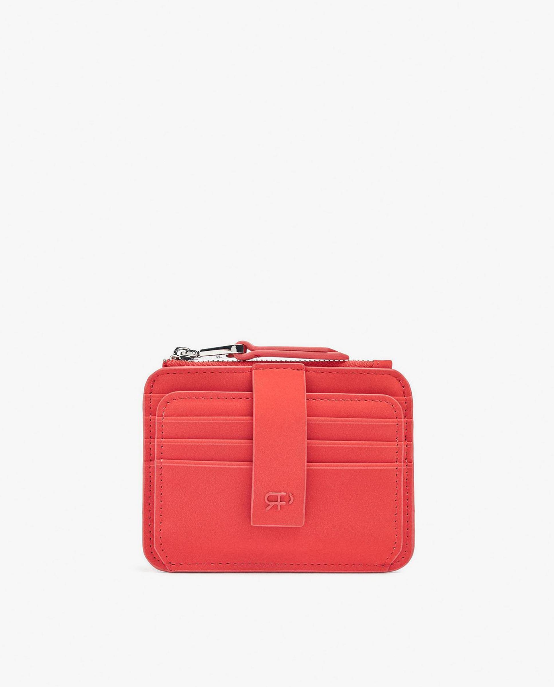 Tarjetero de mujer pequeño con cierre de cremallera en liso - Parfois - Coral Coral-1