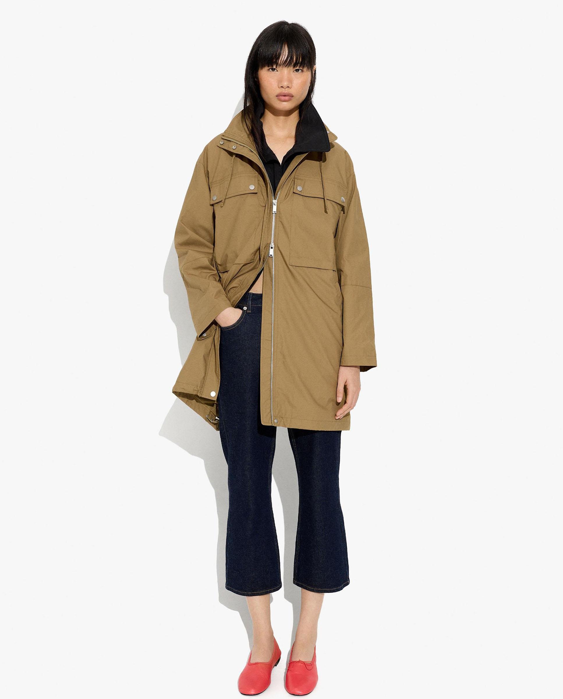 Parka de mujer 100% algodón con capucha en liso - Parfois - Marrón Marrón-2