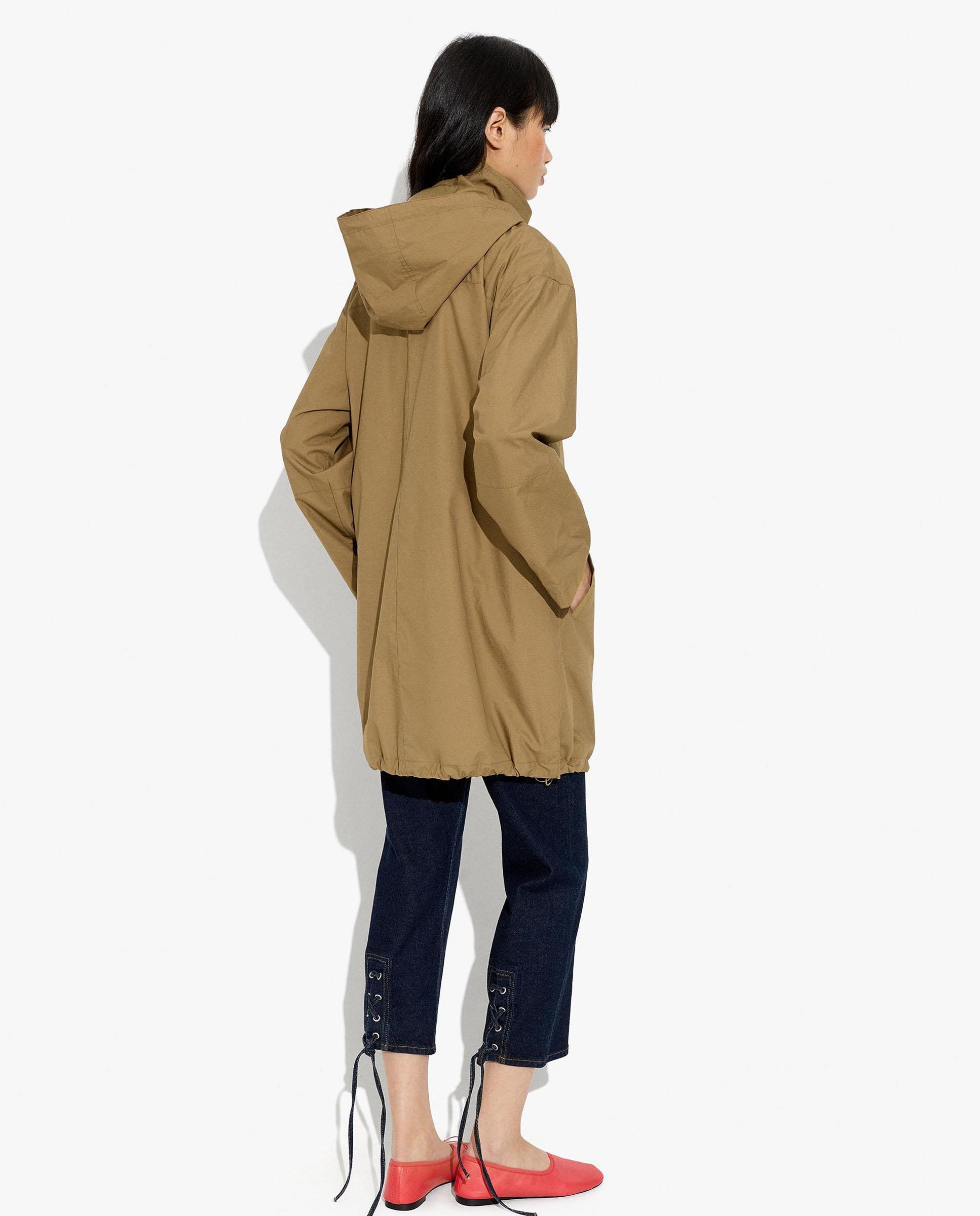Parka de mujer 100% algodón con capucha en liso - Parfois - Marrón Marrón-4